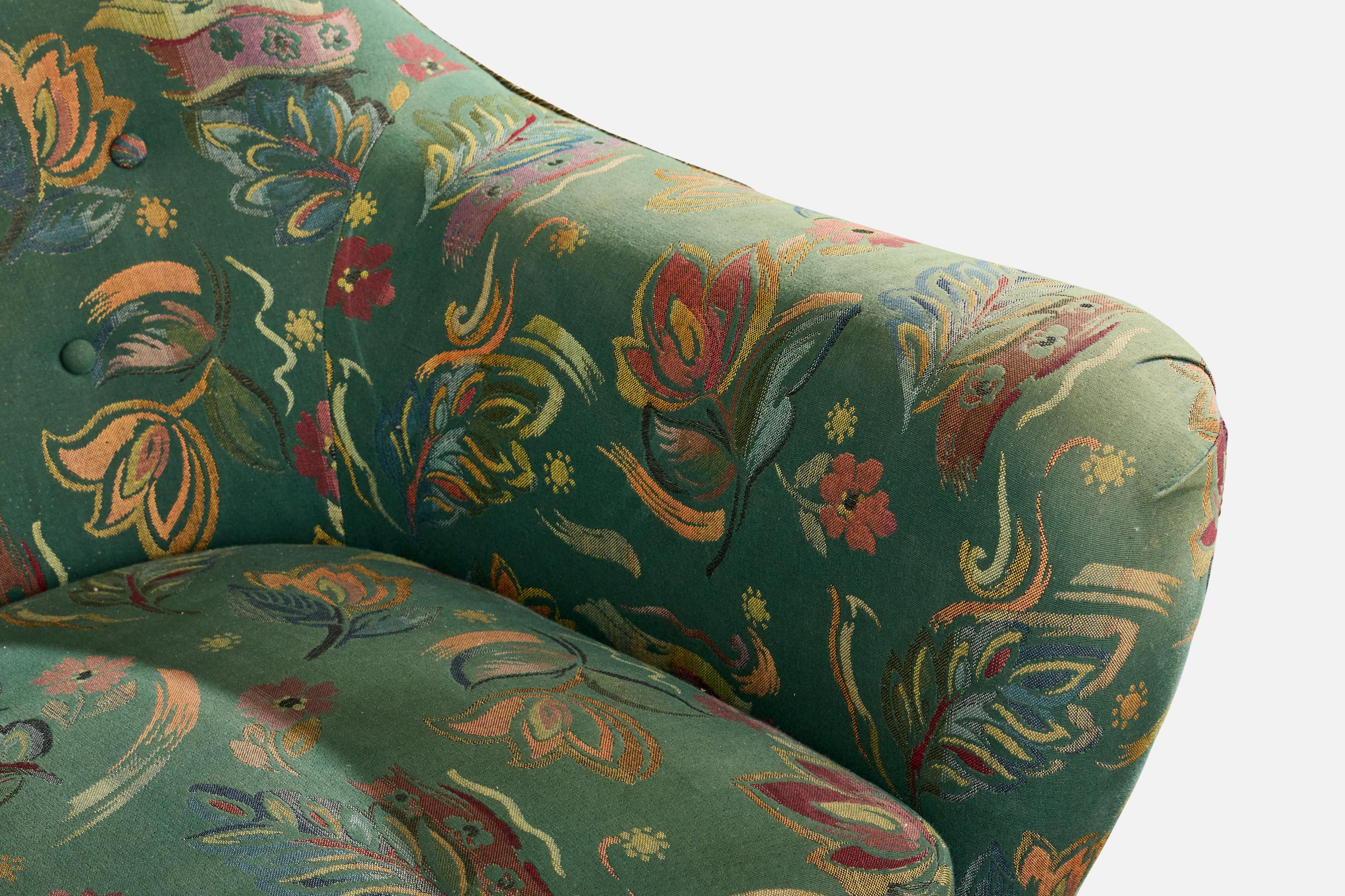 Svante Skogh, chaise longue, Wood, tissu, Suède, années 1950 en vente 2