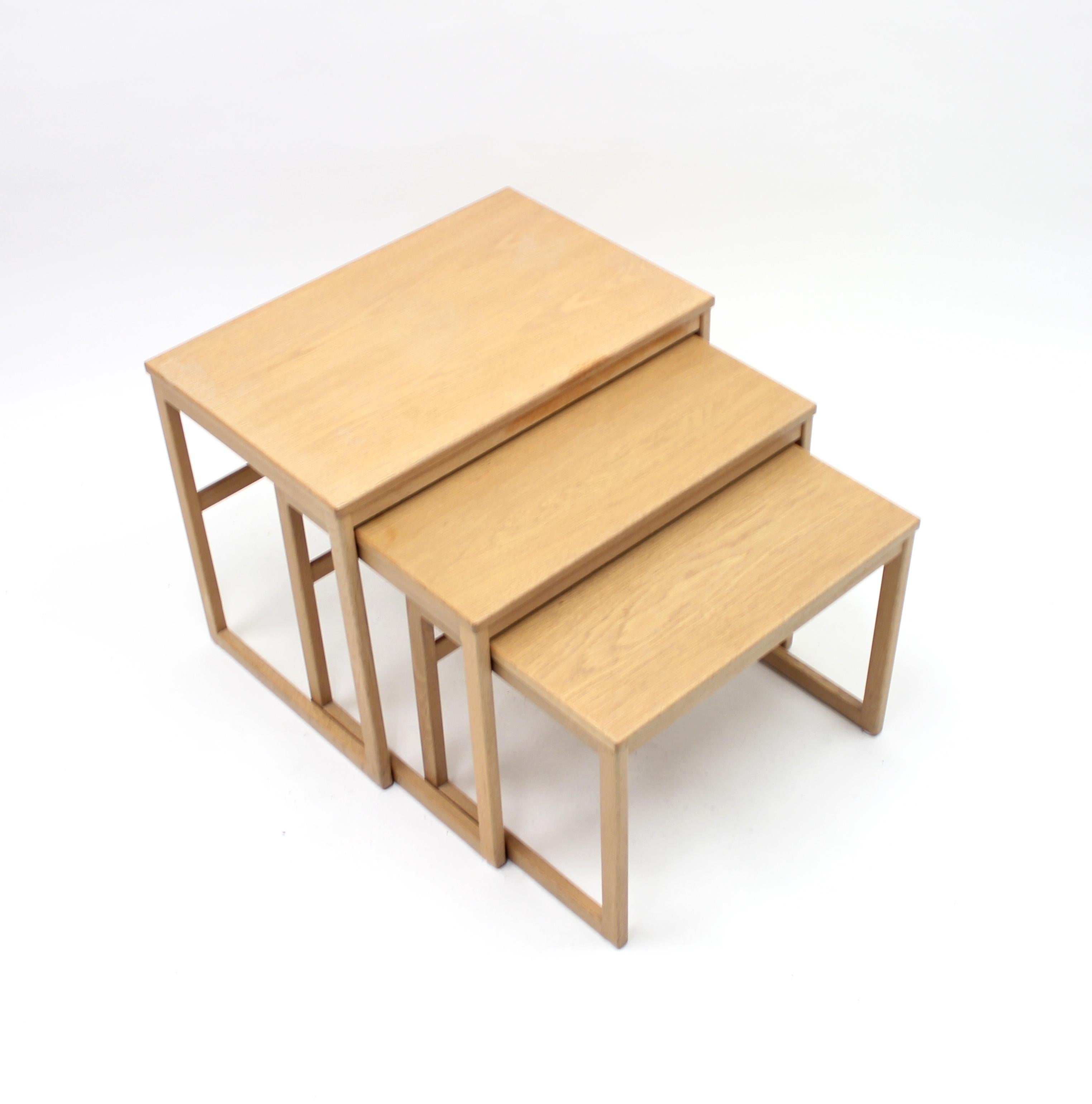 Swedish Svante Skogh, Oak Nesting Tables, AB Seffle Möbelfabrik, 1960s For Sale