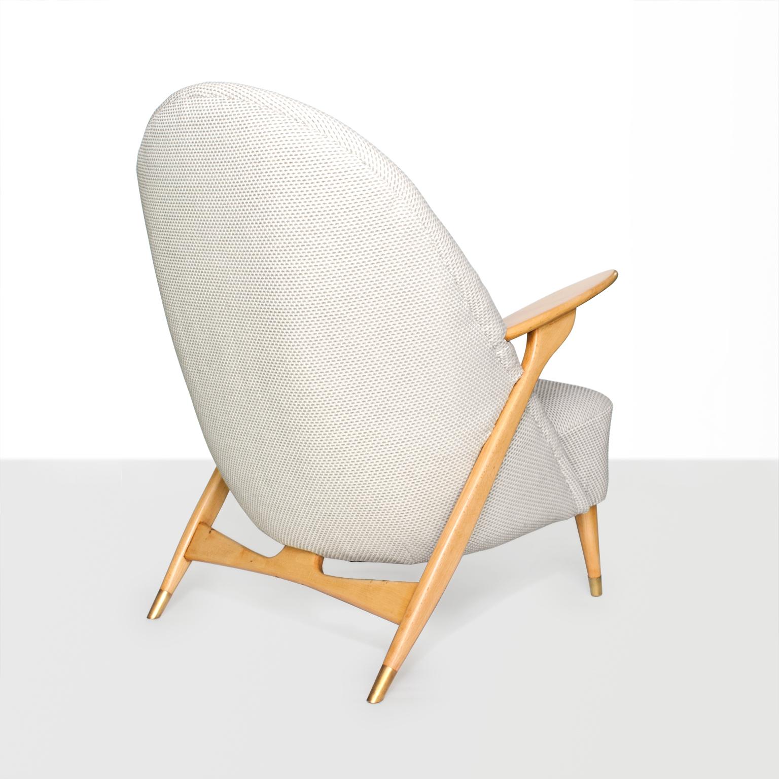 Polished Svante Skogh Scandinavian Modern Lounge Chair by Säffle Möbelfabrik, Sweden For Sale