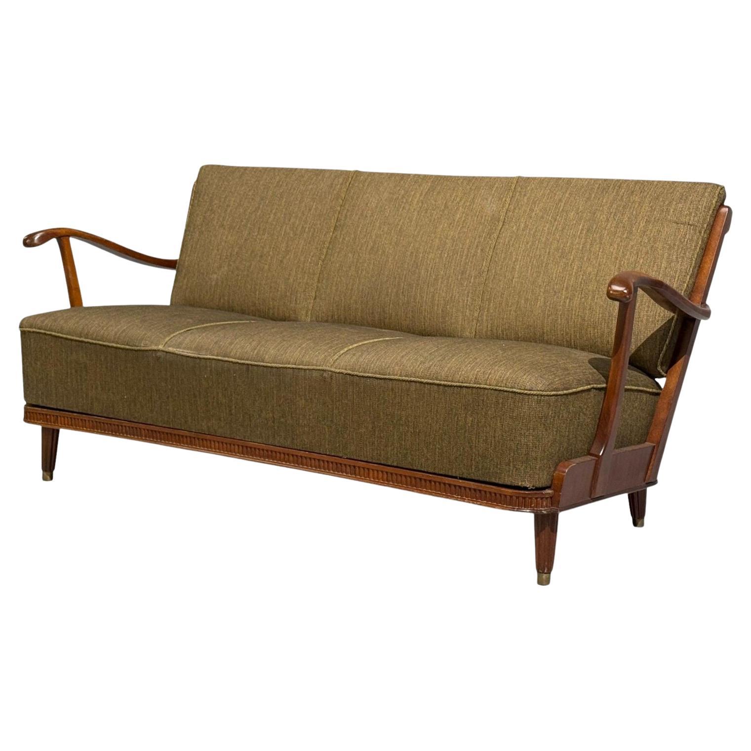 Svante Skogh, Sofa, Beech, Fabric, Sweden, 1940s For Sale