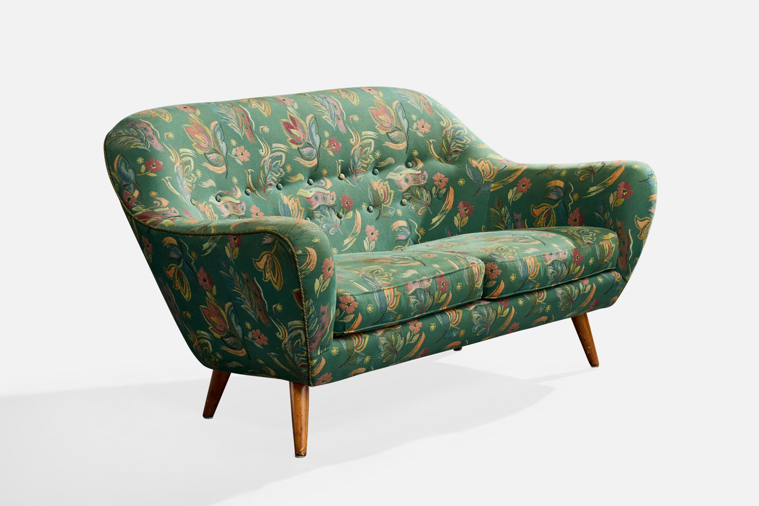 Svante Skogh, Sofá, Madera, Tela, Suecia, Años 50 Moderno de mediados de siglo en venta