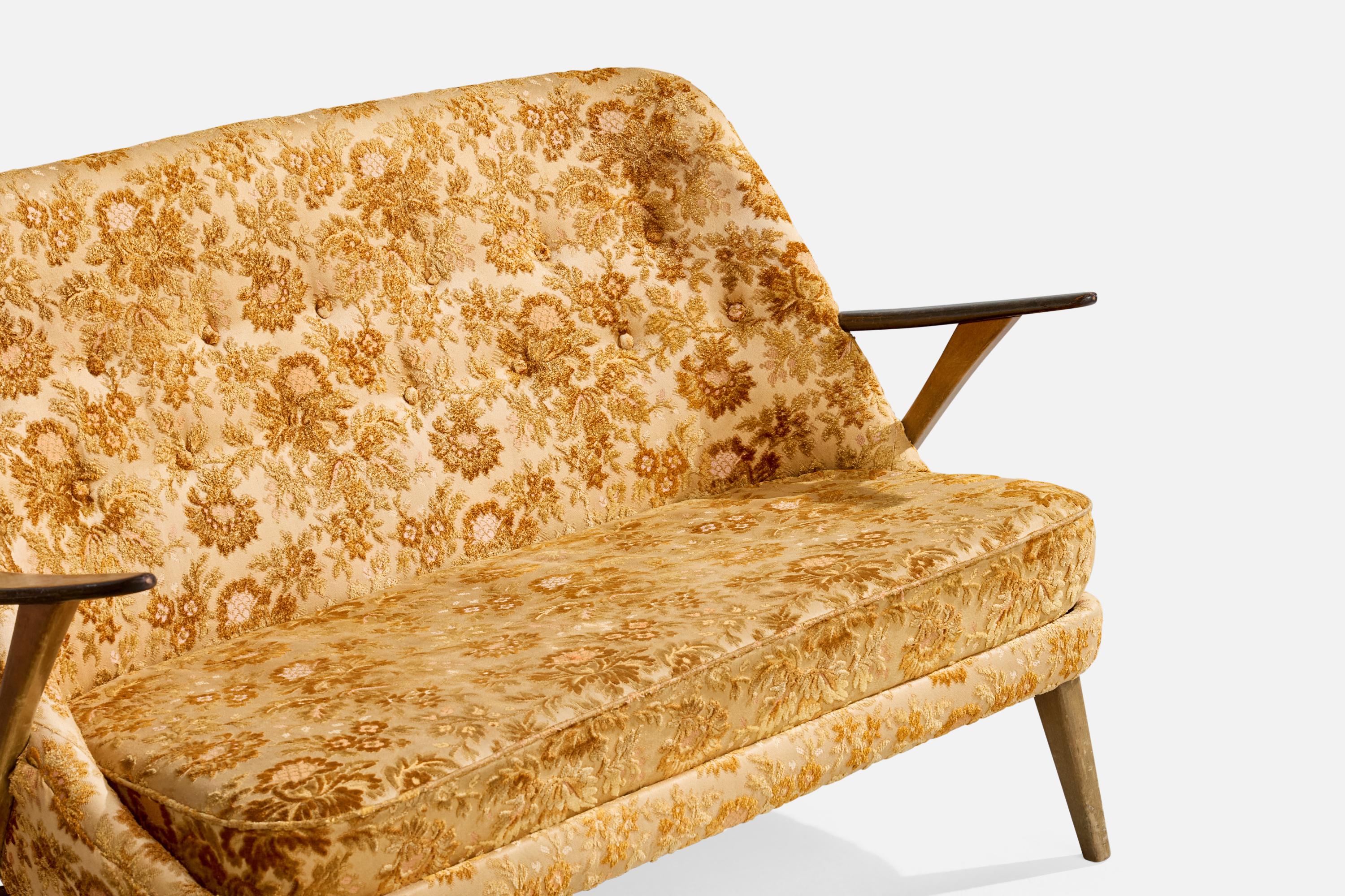 Svante Skogh, Sofa, Holz, Stoff, Schweden, 1950er Jahre (Mitte des 20. Jahrhunderts) im Angebot
