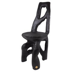 Svarun, Rustic, Solid Wood Chair, Carved from Single Piece of Wood, Logniture
