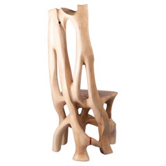 Svarun, Silla de madera maciza, tallada en una sola pieza de madera, Logniture