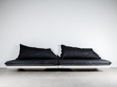 Unique Modern Concrete Two-Seated Black and White Sofa by Lucas Tyra Morten