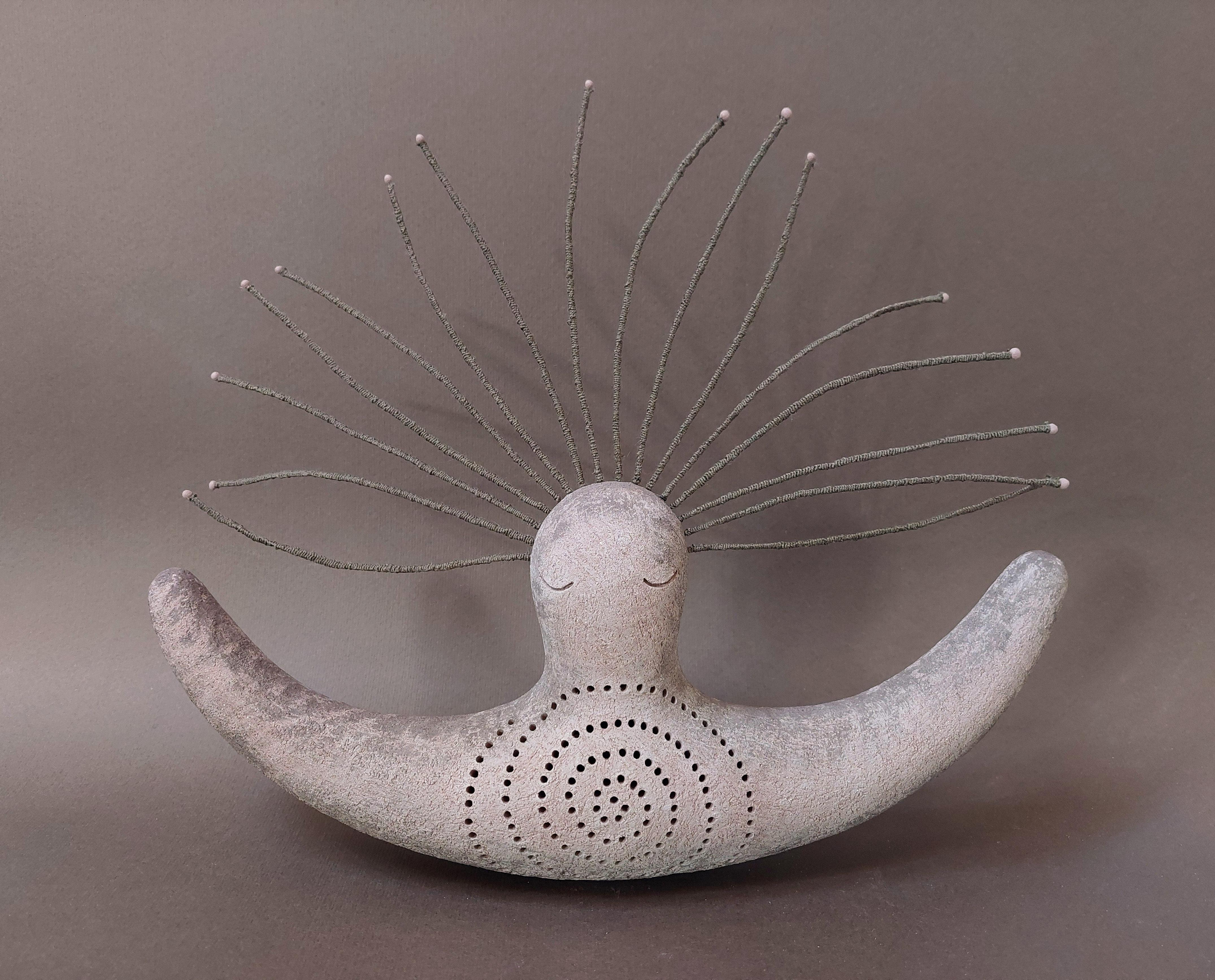 Invisible Patterns. Spiral. Ceramic Sculpture, Woman by Sve Gri For Sale 1