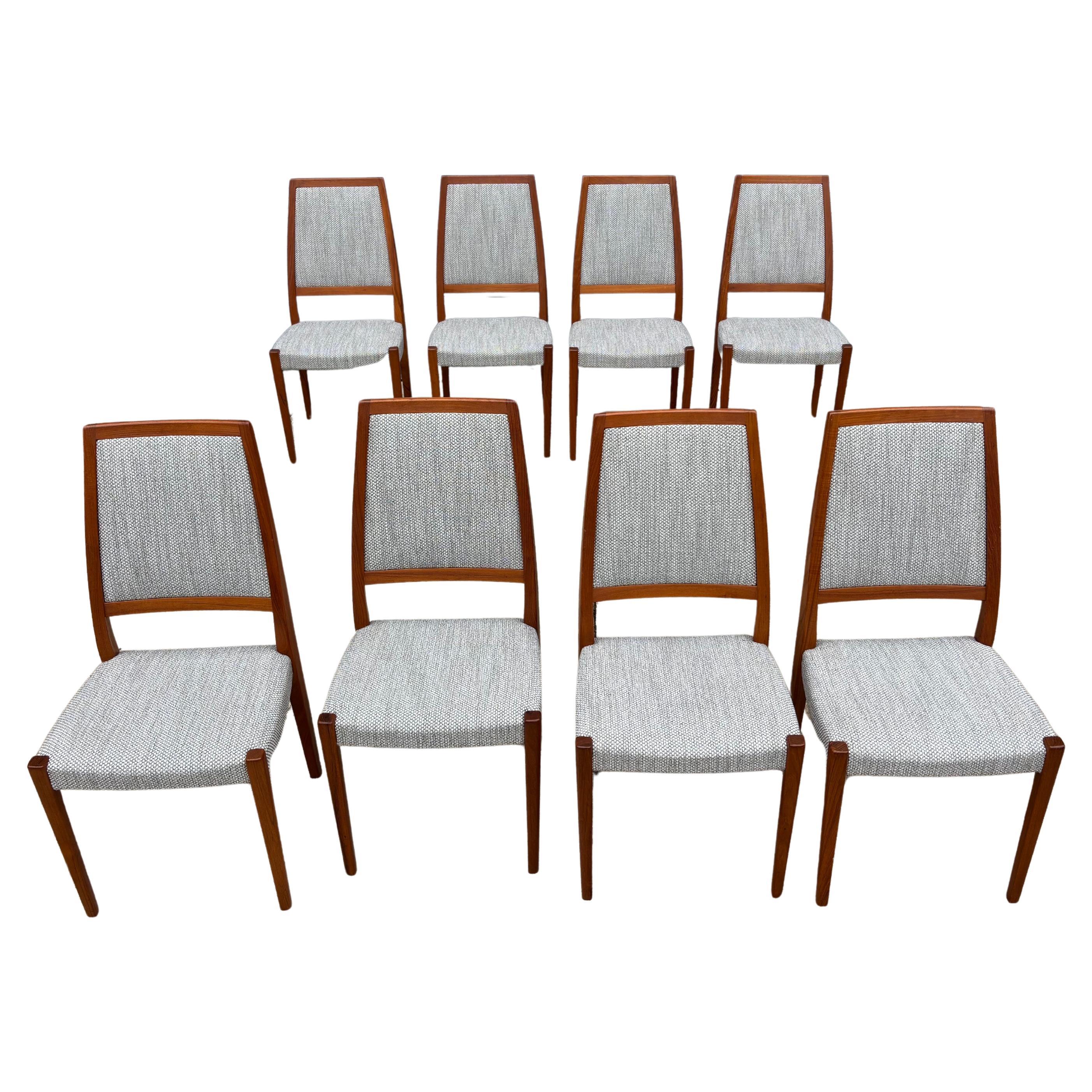 Svegards Markaryd Set of 8 Teak Upholstered Dining Chairs