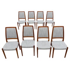 Svegards Markaryd Set di 8 sedie da pranzo imbottite in teak