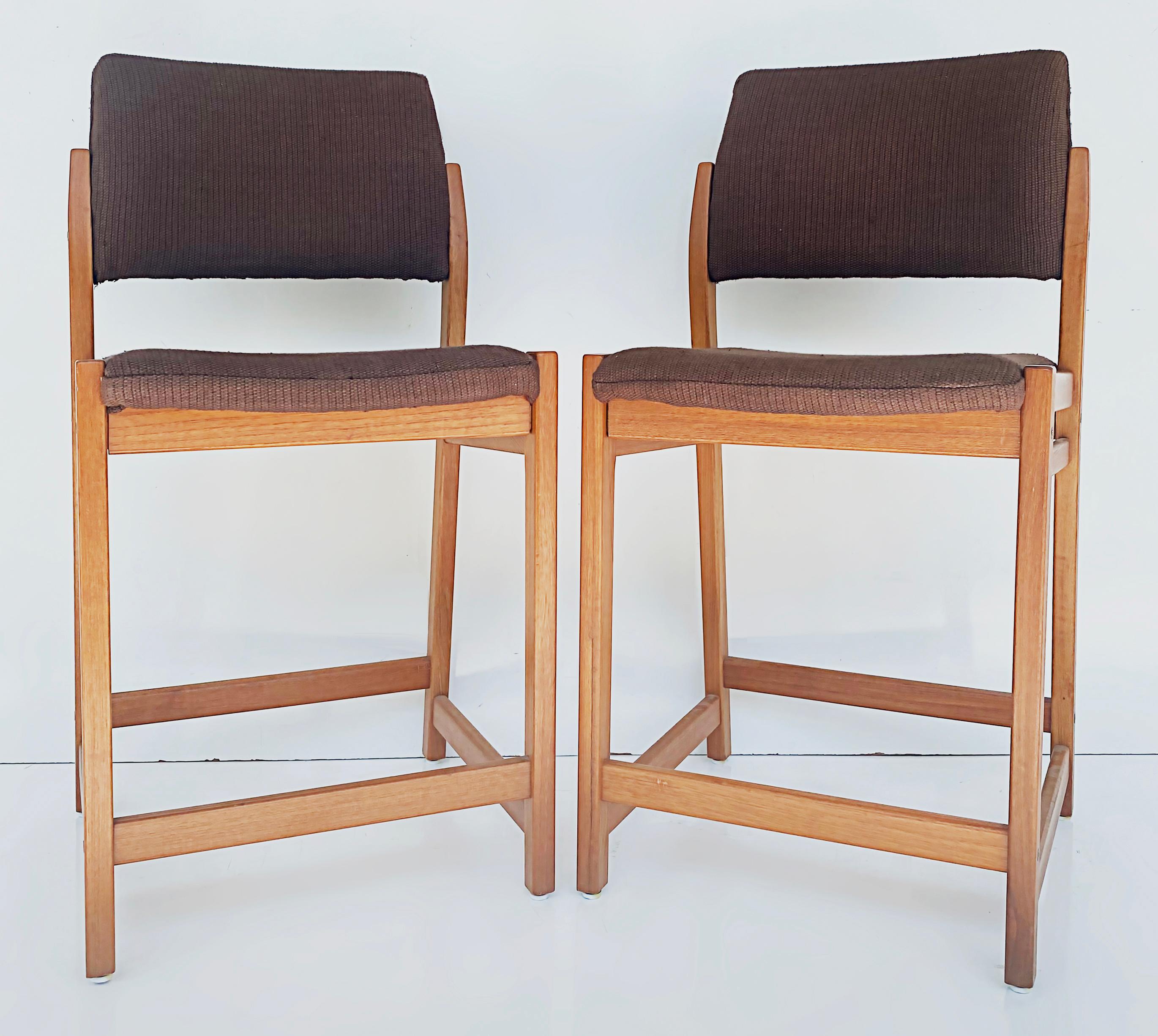 Svegards Markayrd Scandinavian Modern Counter Bar Stools, Newly Upholstered For Sale 4