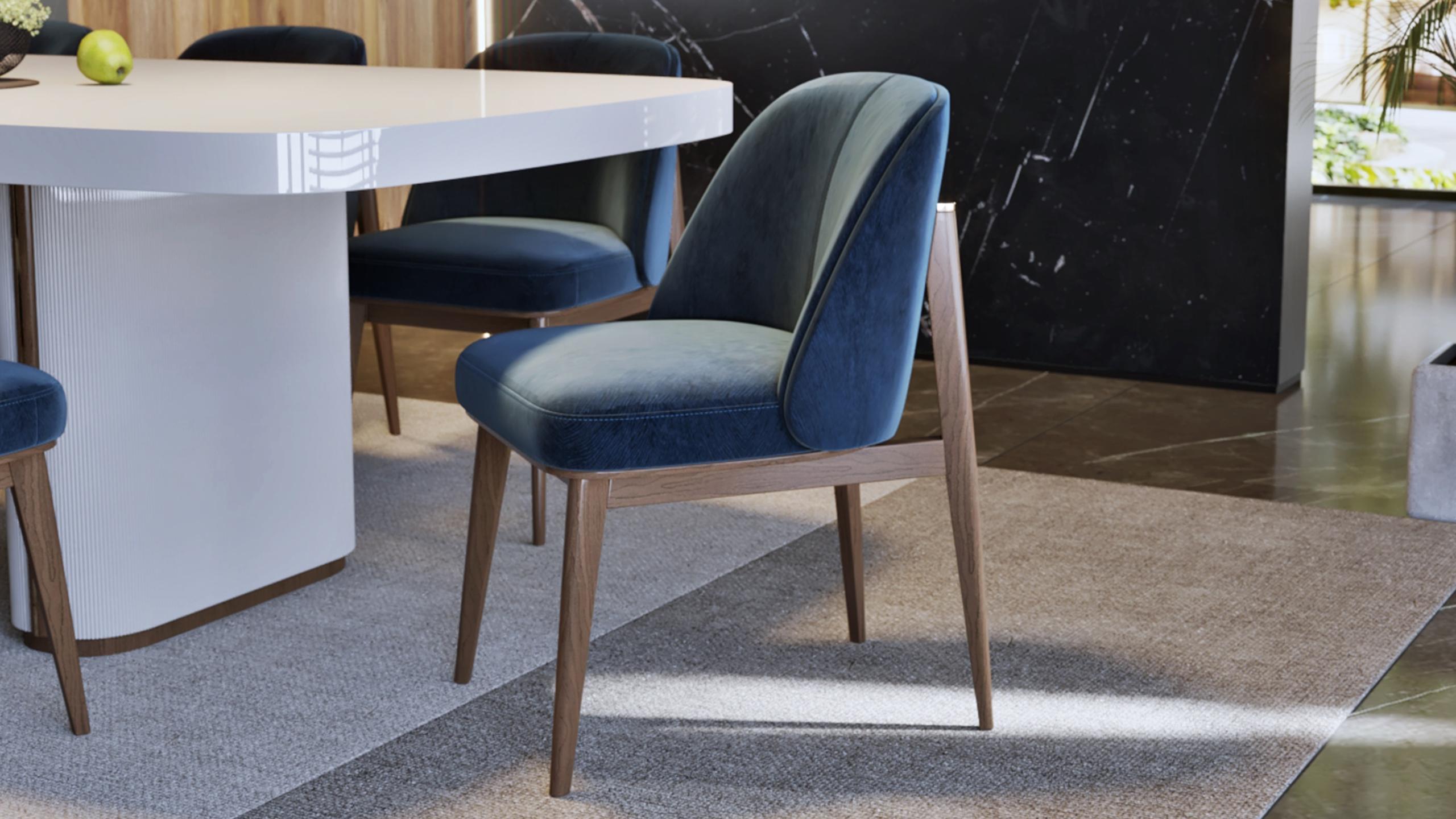 Silla Svelte Elise con patas de madera y detalle metálico Siglo XXI y contemporáneo en venta
