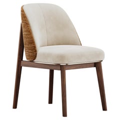 Svelte Elise Chair with Wooden Legs and Metal Detail