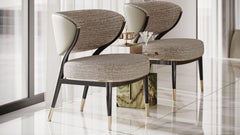 Palmer Armchair With Stained Oak And Back In Leather