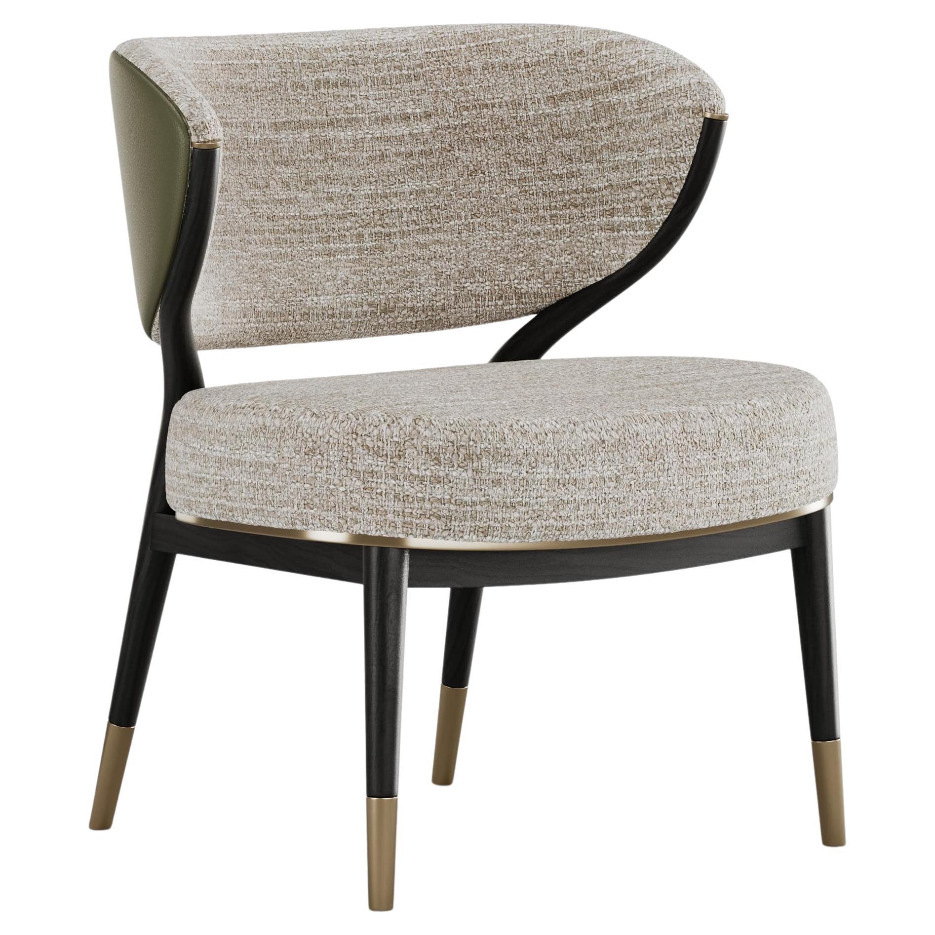 Sillón Palmer Esbelto Con Roble Teñido Y Respaldo En Piel en venta