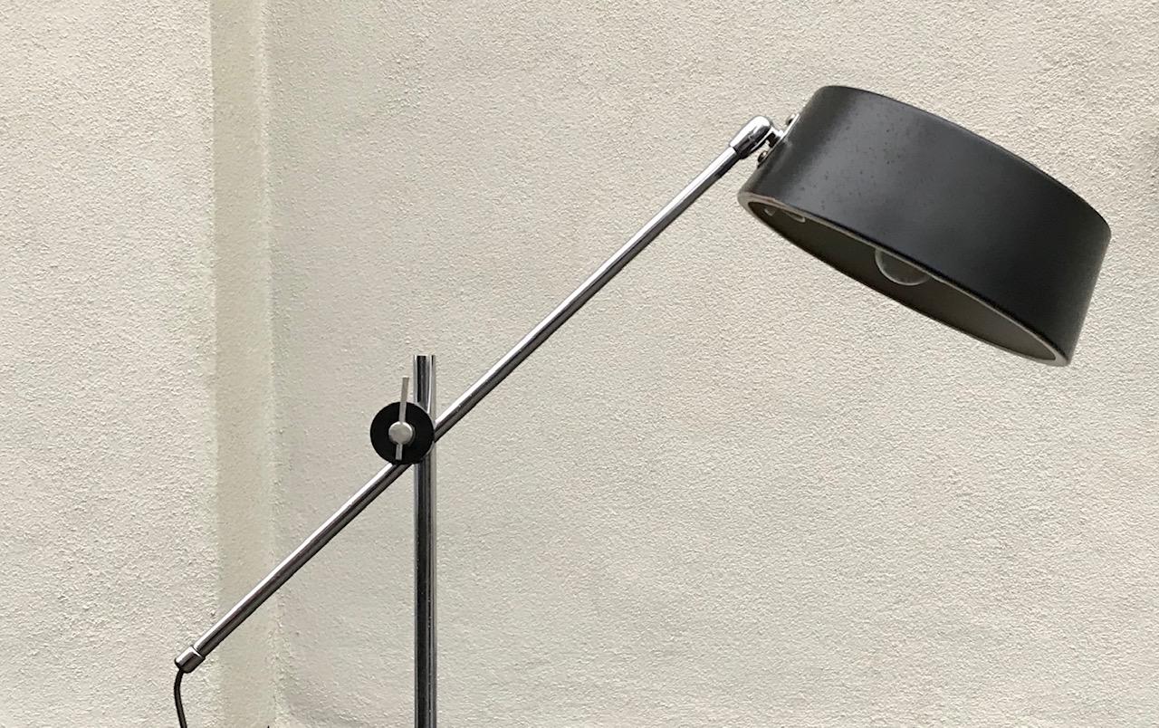 Sven Aage Holm-Sorensen, Black Fully Adjustable Floor Lamp, 1960s 2