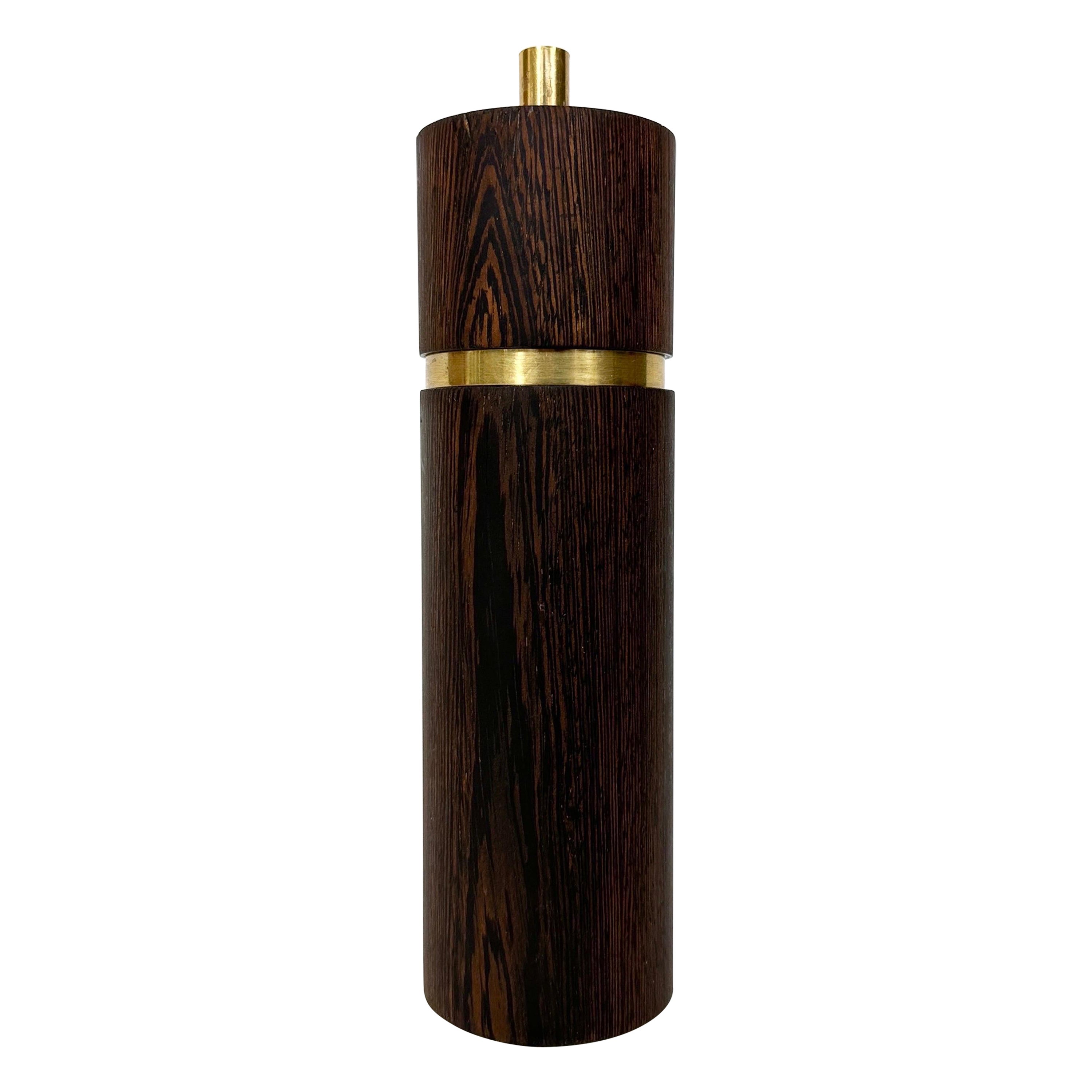 Sven Aage Petersen Pepper Mill SAAP Wenge Brass Danish Modern Denmark 1960s