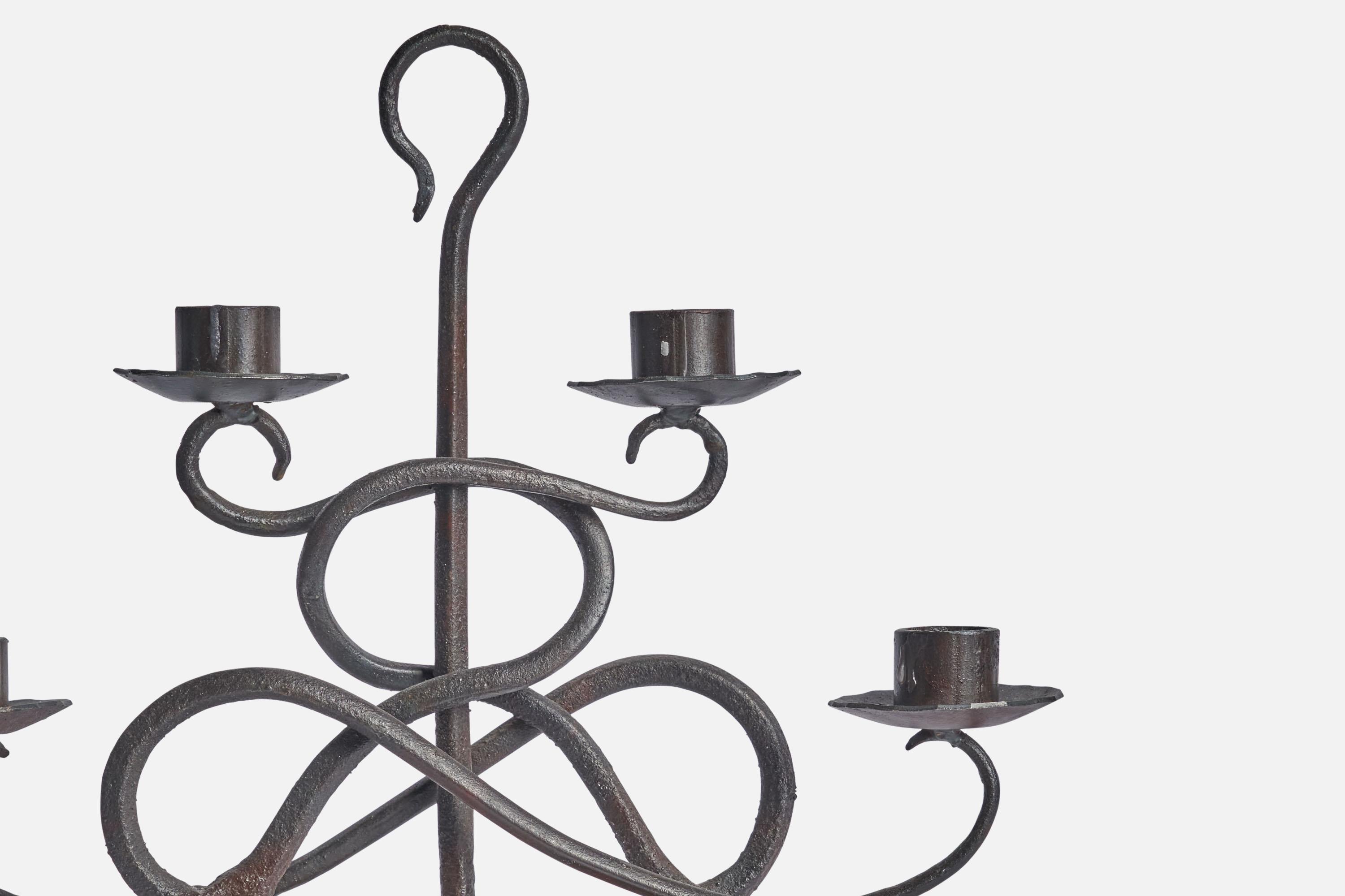 Post-Modern Sven Åke Ekberg, Organic Candelabra, Iron, Sweden, 1987 For Sale