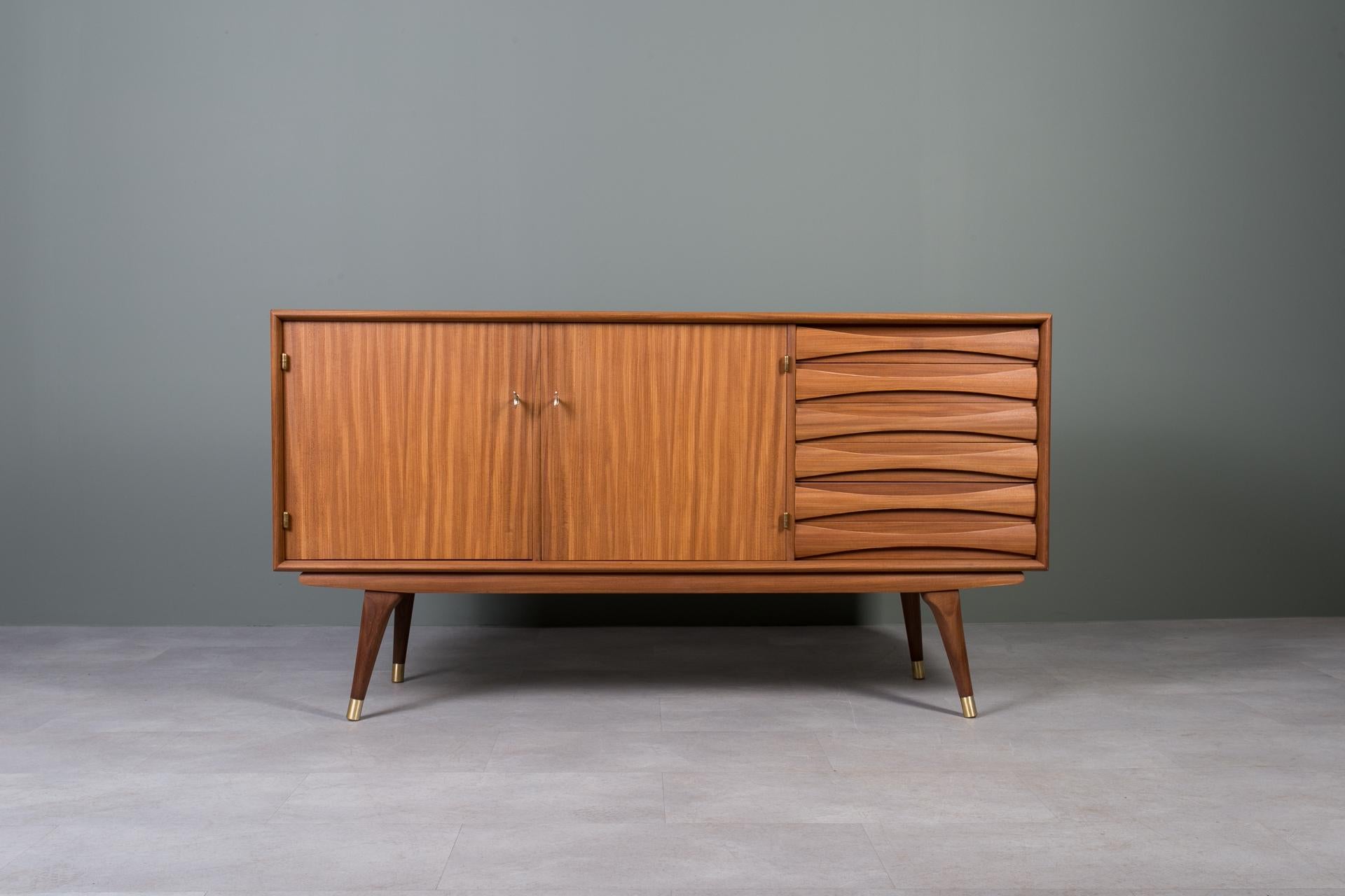 Mid-Century Modern Sven Andersen Sideboard in Teak, Scandinavian Design, Mid Century Modern, 1950s For Sale