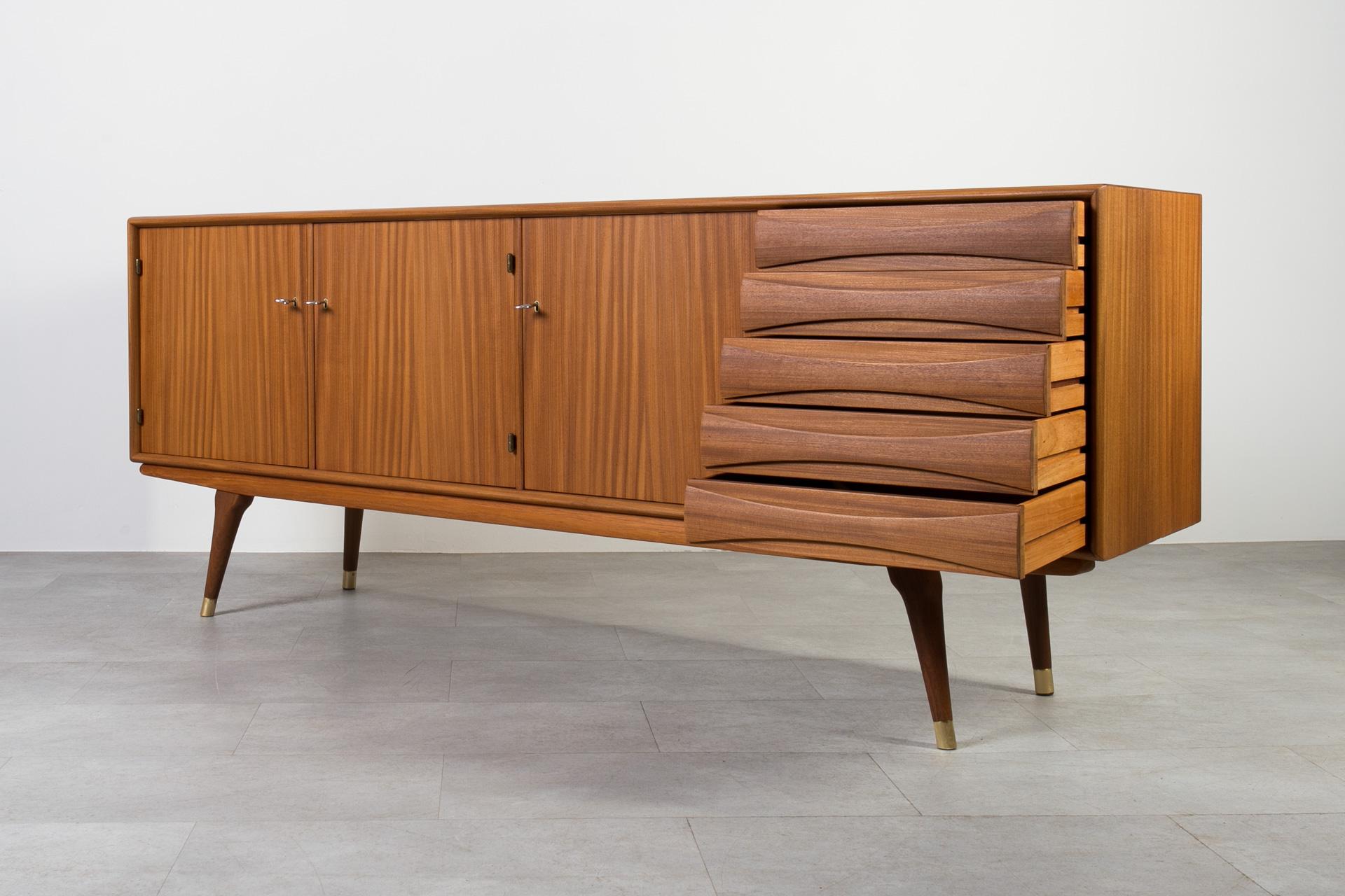 Mid-Century Modern Sven Andersen Sideboard in Teak, Scandinavian Modern, Mid Century Modern, 1950s For Sale