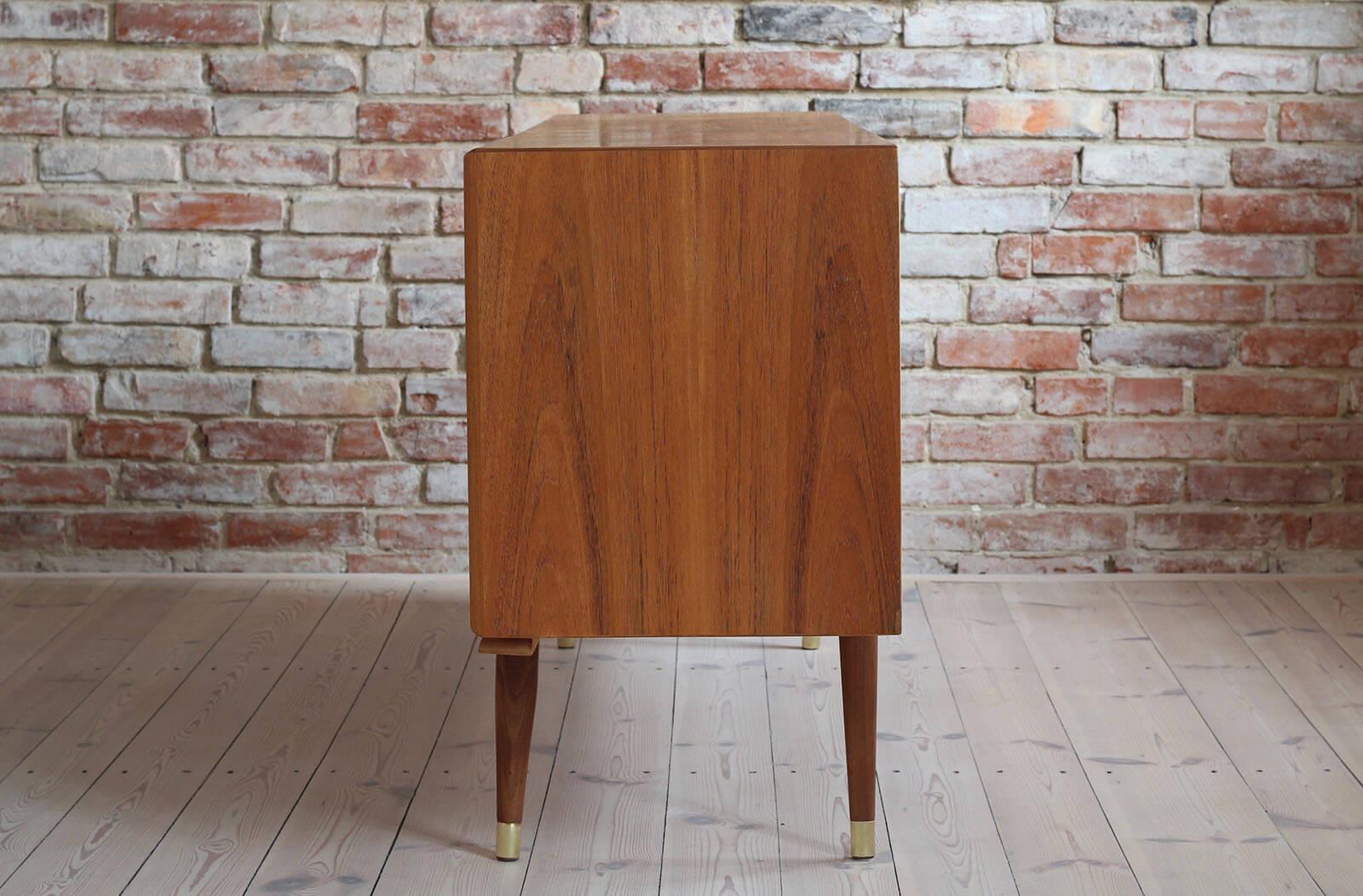 Brass Sven Andersen Sideboard in Teak, Scandinavian Modern, Mid-Century Modern