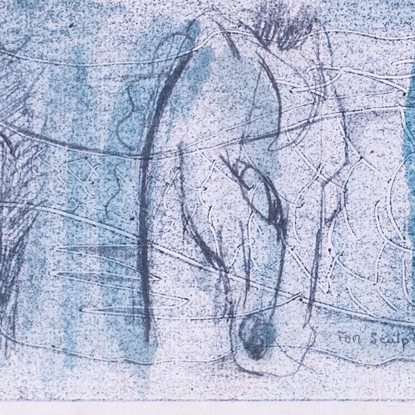 Sven Berlin, britannico del XX secolo, Per la scultura di una testa di cavallo, monotipo in vendita 3