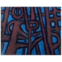 Sven Bertil Thorell, Suède Huile sur toile. composition abstraite des années 1960