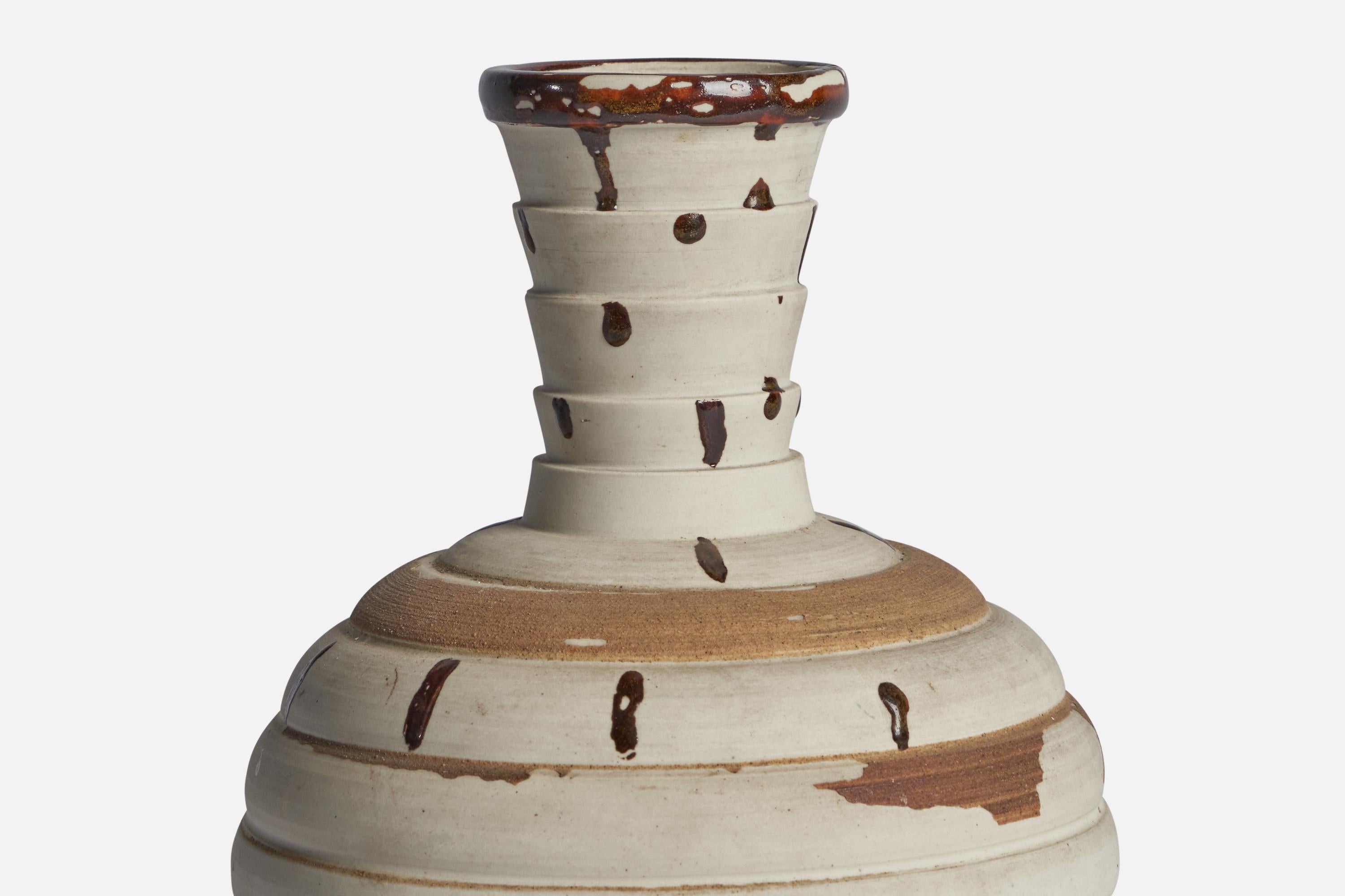 Post-Modern Sven Bohlin, Unique Vase, Stoneware, Sweden, 1960s For Sale