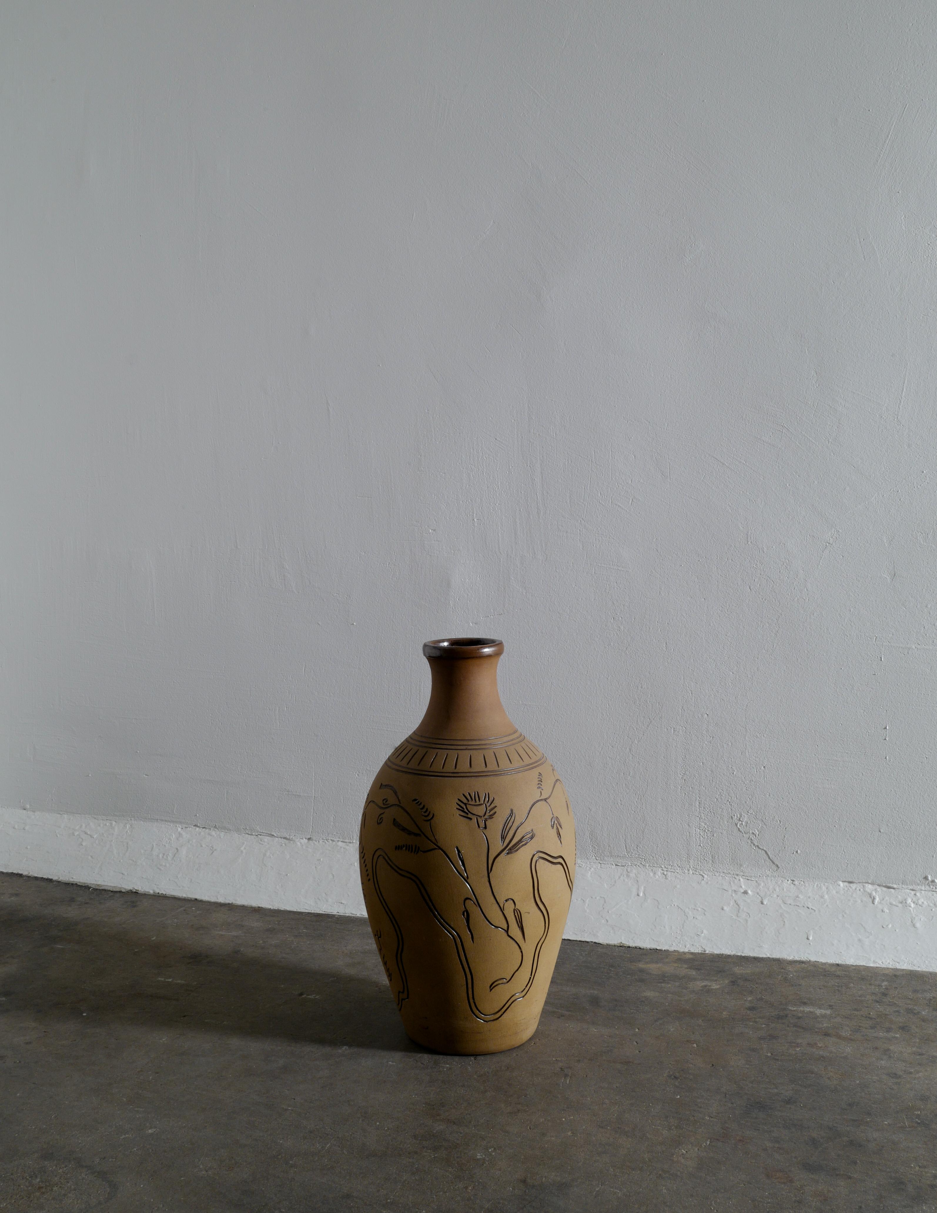 Mid-Century Modern Sven Bolin Floorvase for Höganäs, 1940s