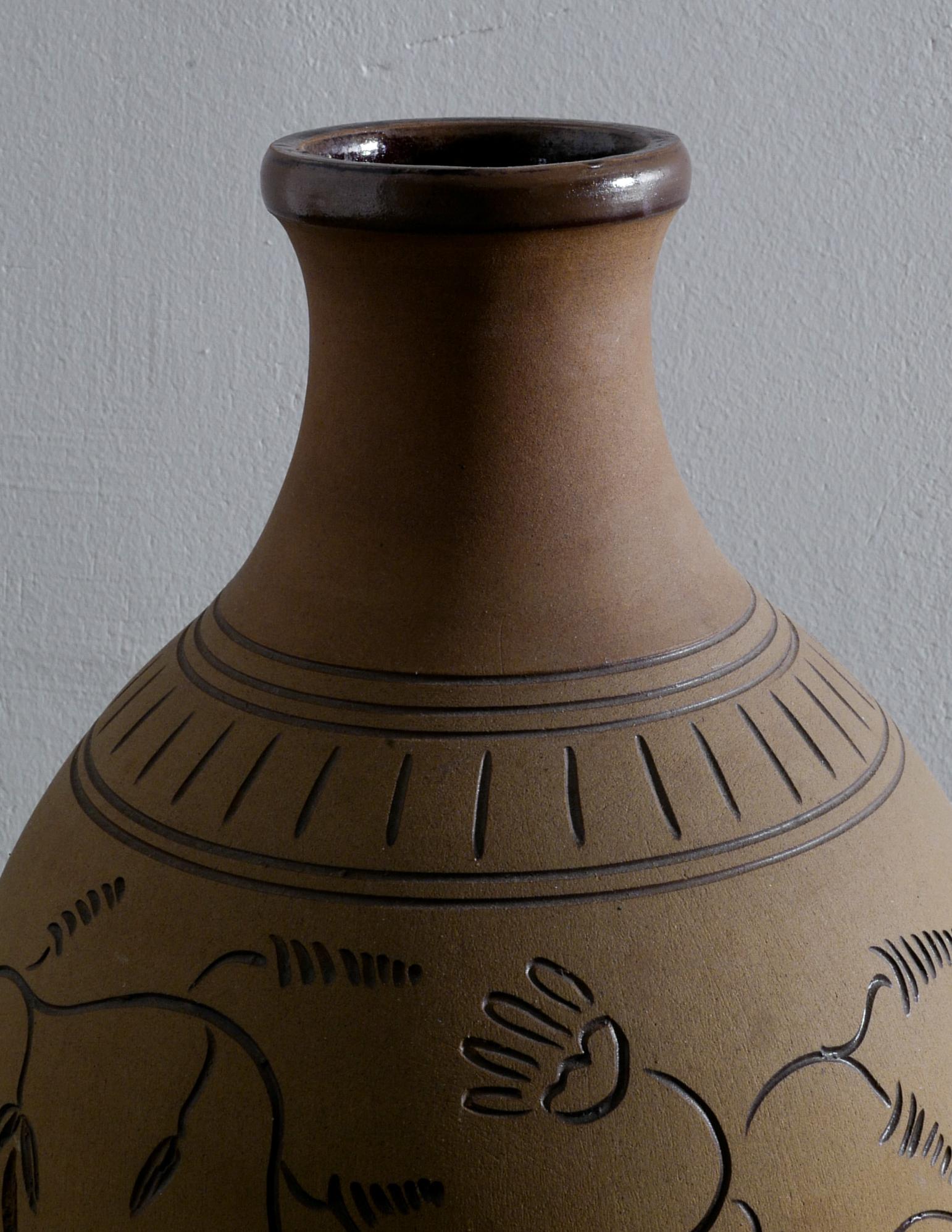 Swedish Sven Bolin Floorvase for Höganäs, 1940s