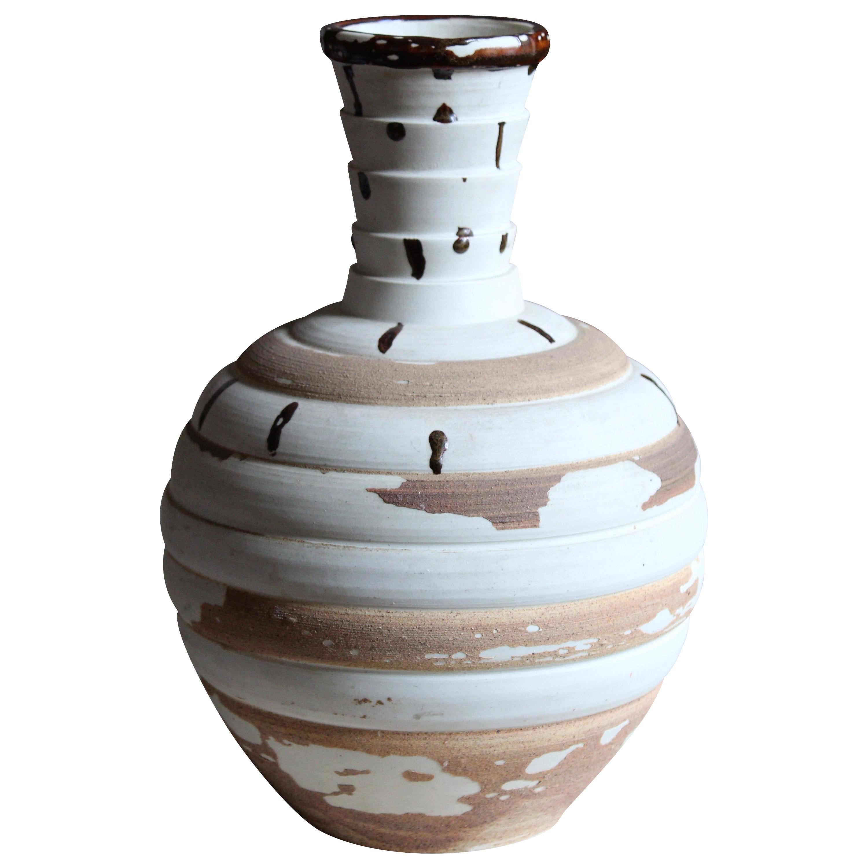 Sven Bolin, Sizable Unique Studio Vase, Glazed Stoneware, Höganäs, Sweden, 1960s