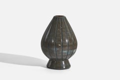 Sven Bolin, Vase, Brown and Blue Glazed Stoneware, Höganäs, Sweden, circa 1960s