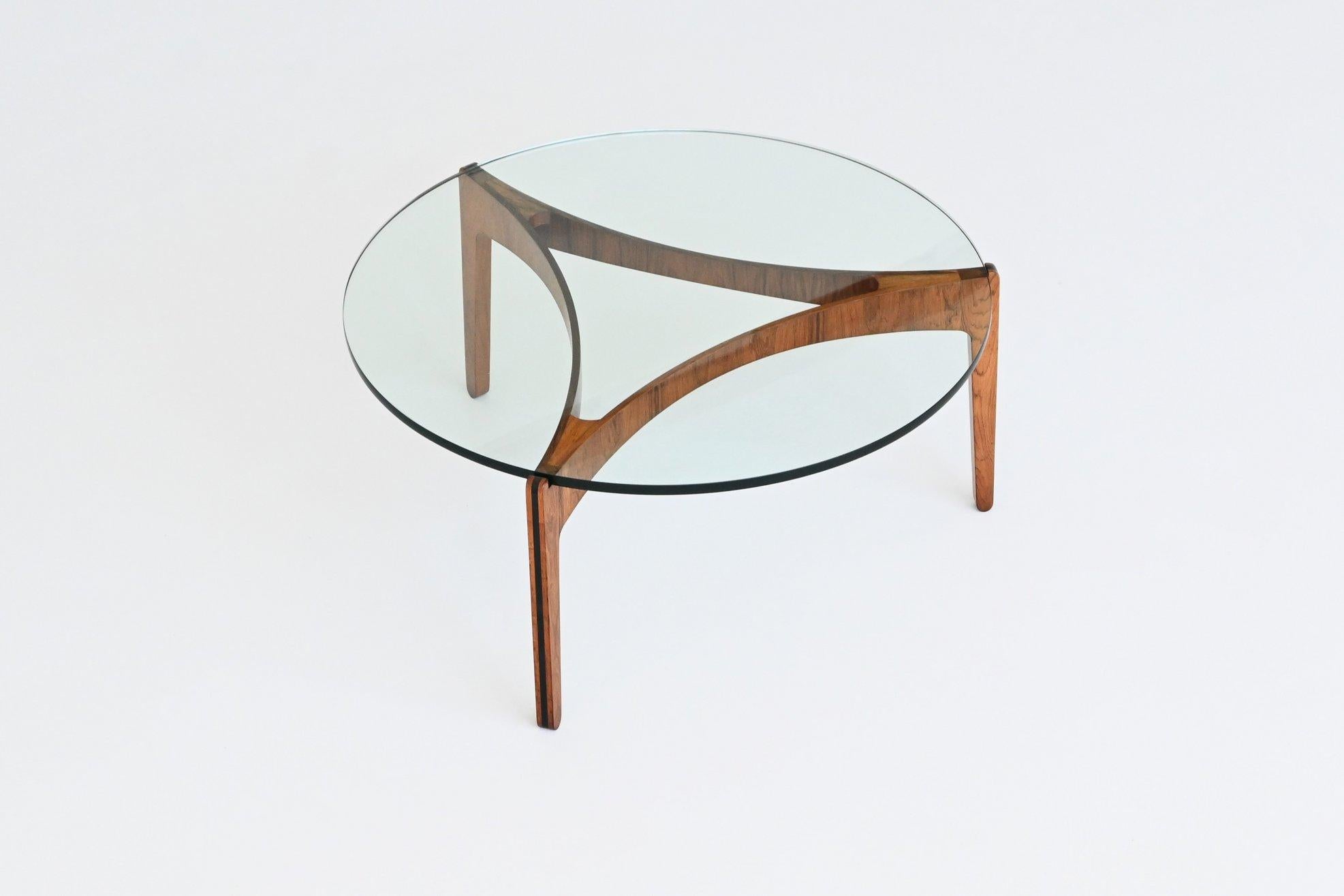 Scandinavian Modern Sven Ellekaer coffee table #104 in rosewood Chirstian Linneberg Denmark 1962