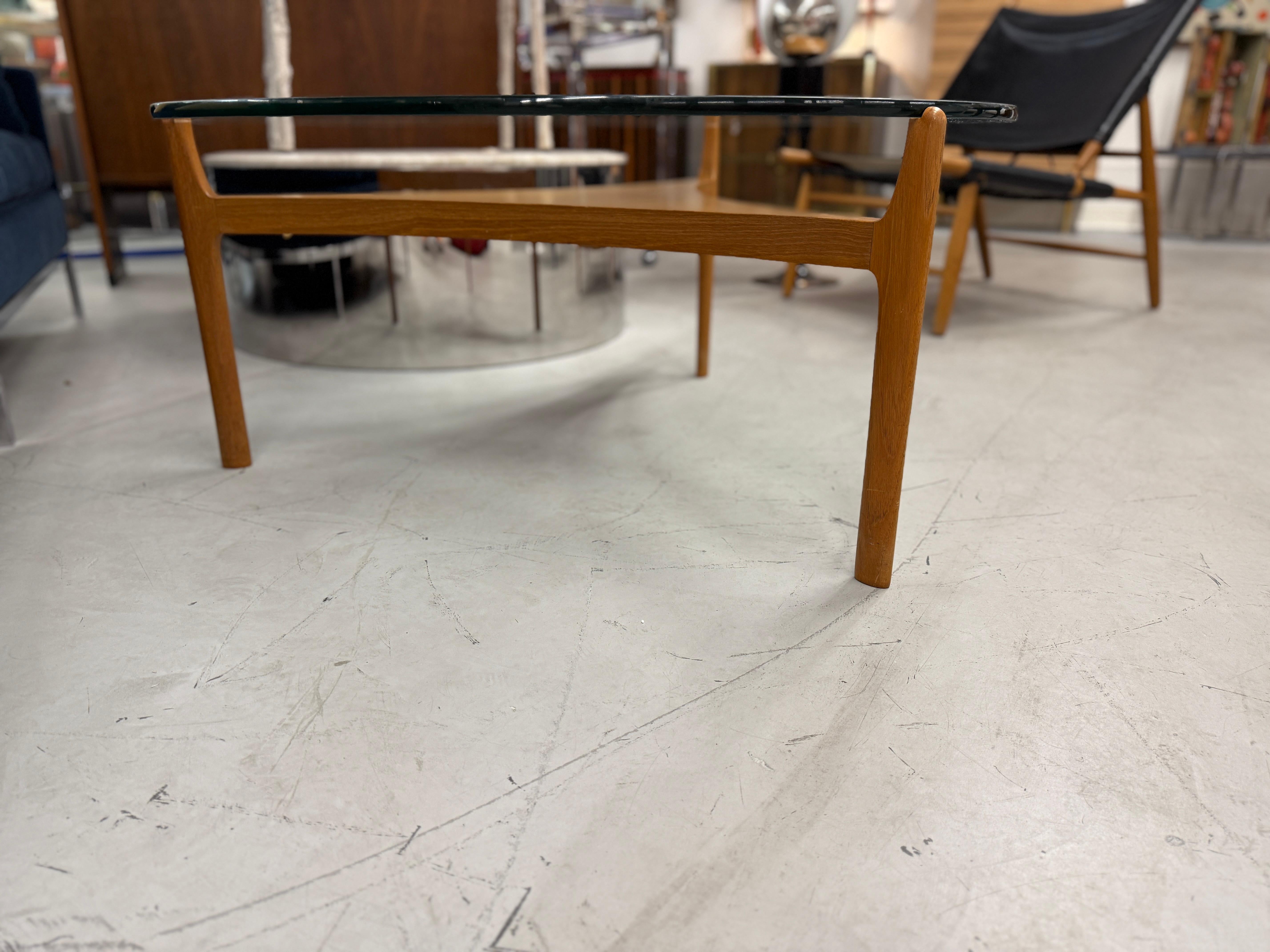 Sven Ellekaer for Christian Linneberg coffee table in Teak and Glass For Sale 8