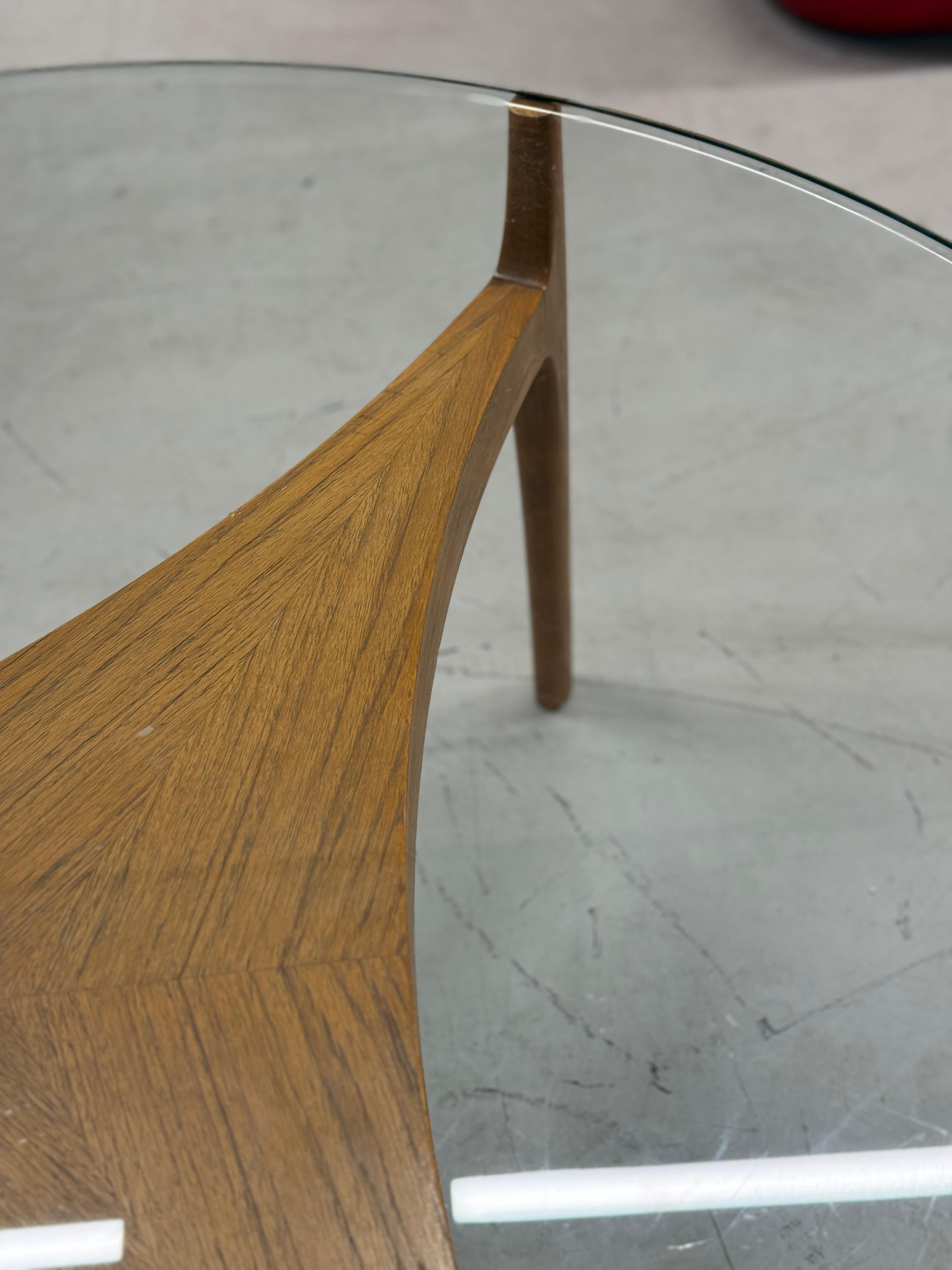 Mid-20th Century Sven Ellekaer for Christian Linneberg coffee table in Teak and Glass For Sale