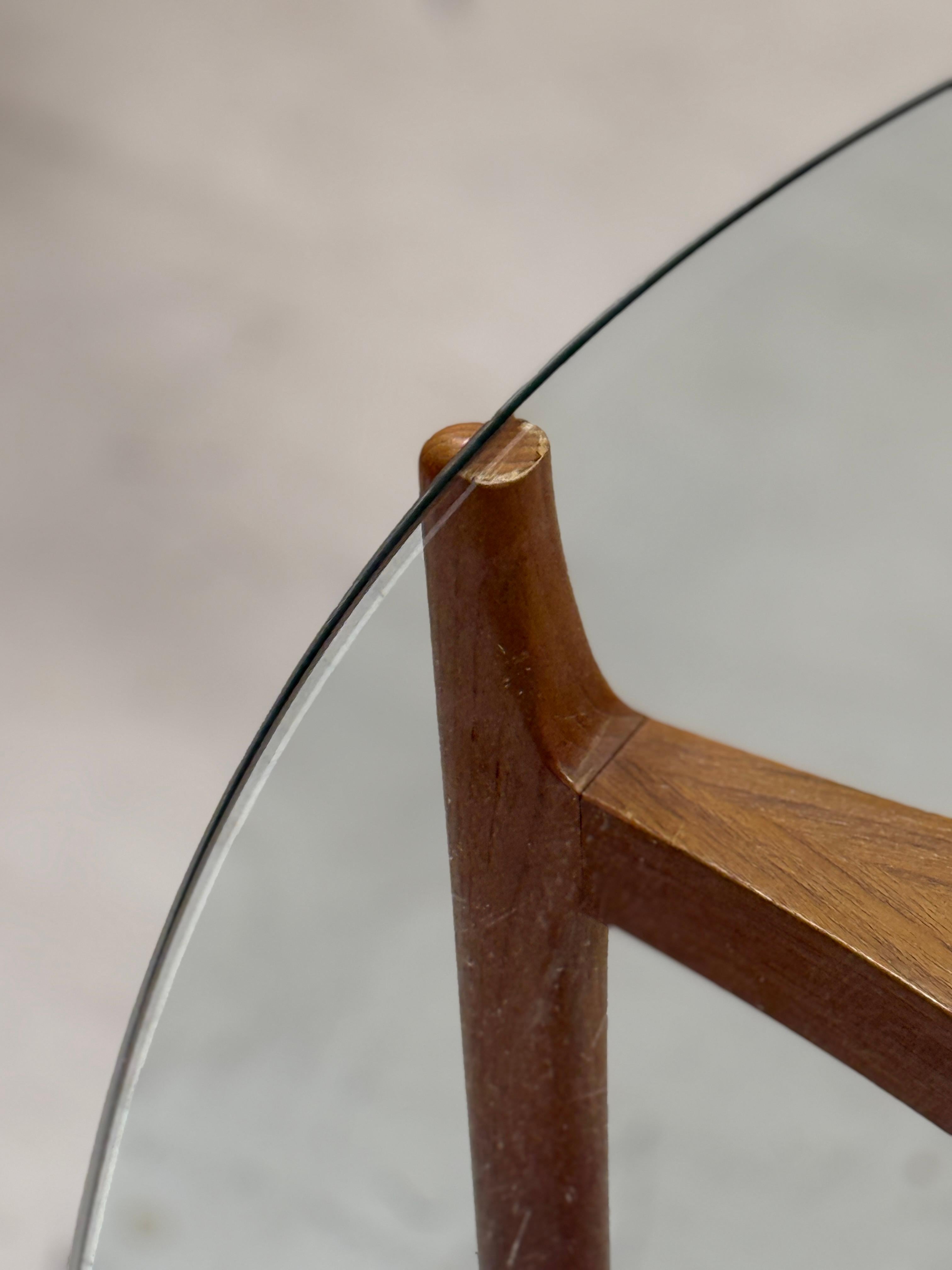 Sven Ellekaer for Christian Linneberg coffee table in Teak and Glass For Sale 1