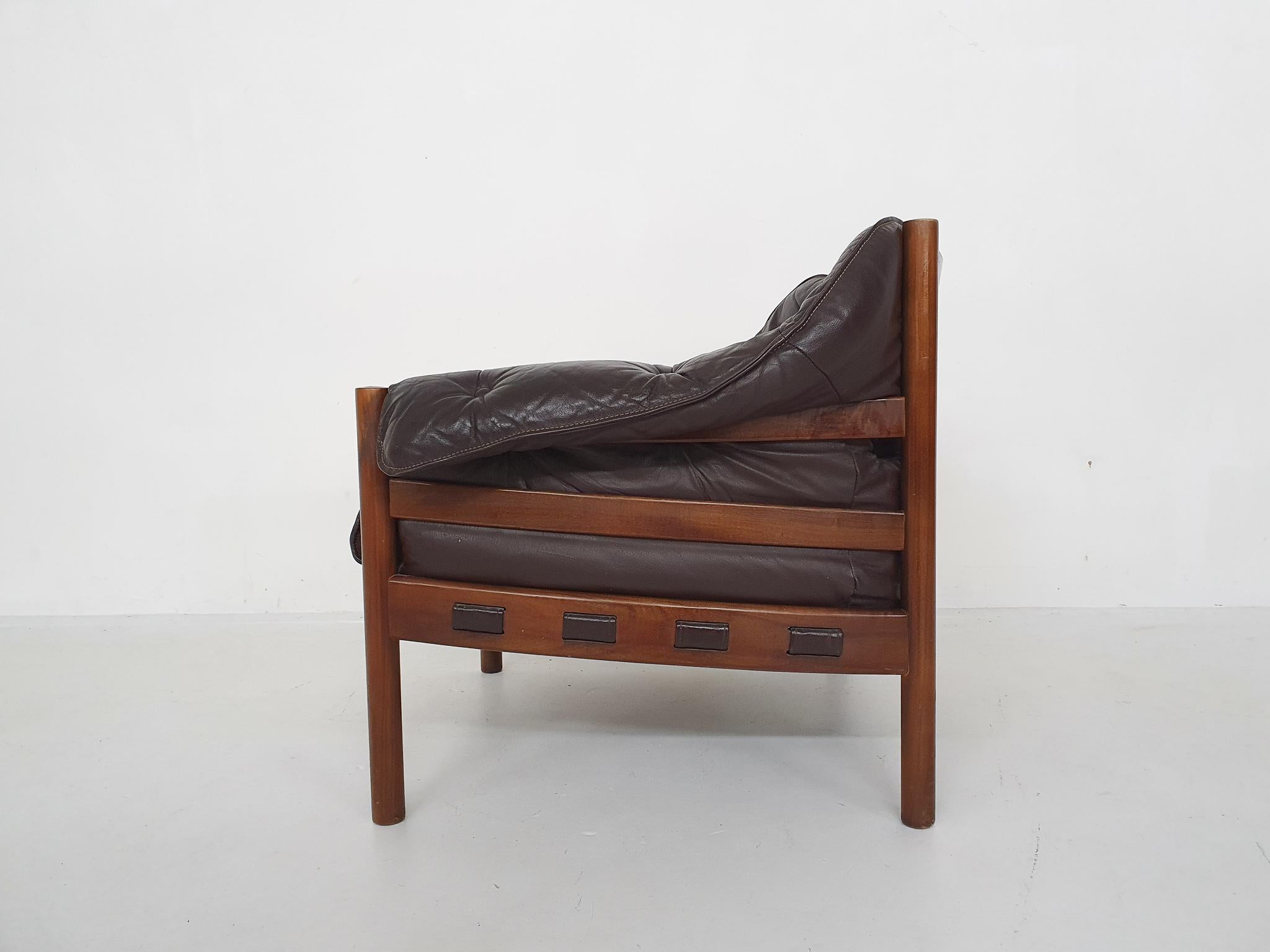 Danish Sven Ellekaer for Coja Leather Lounge Chair, Denmark, 1960's