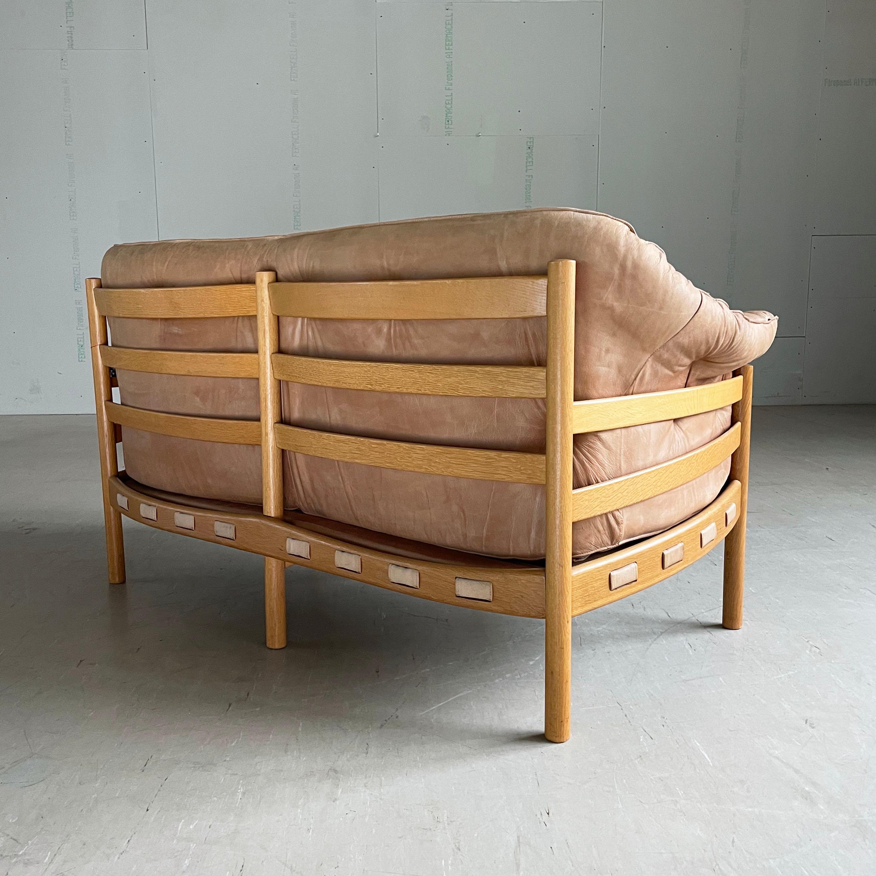 Scandinavian Sven Ellekaer leather sofa produced by Coja For Sale