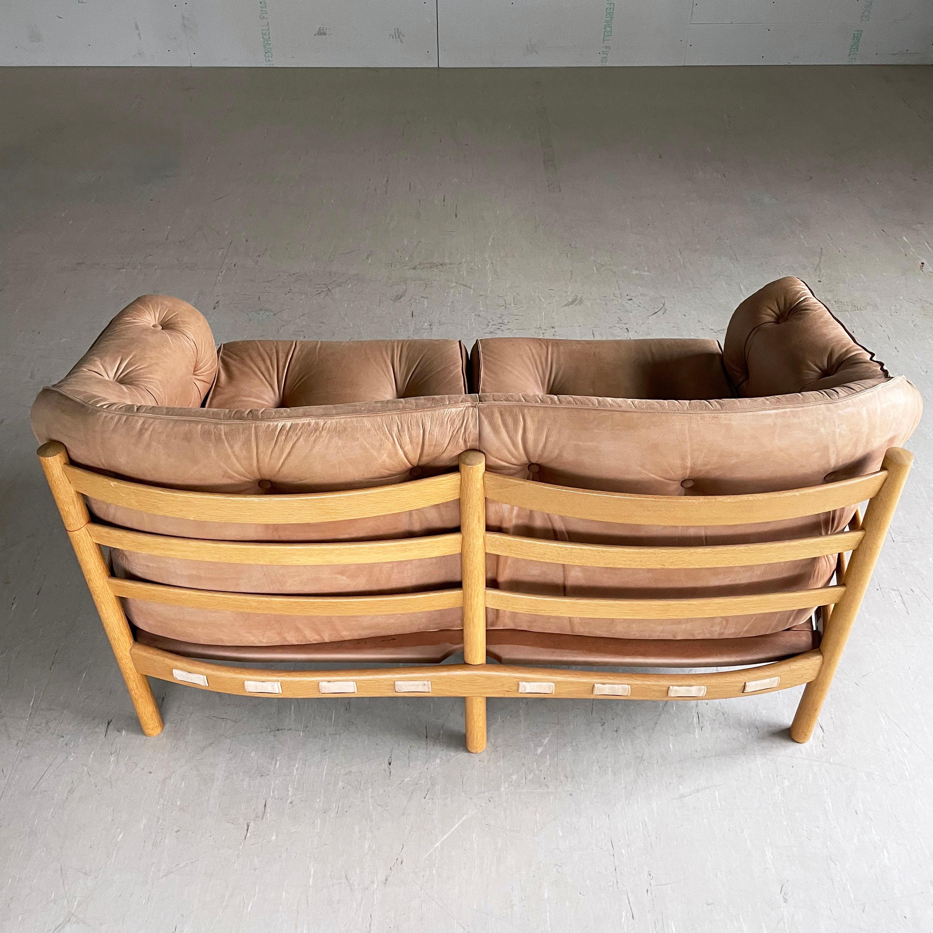 Mid-20th Century Sven Ellekaer leather sofa produced by Coja For Sale