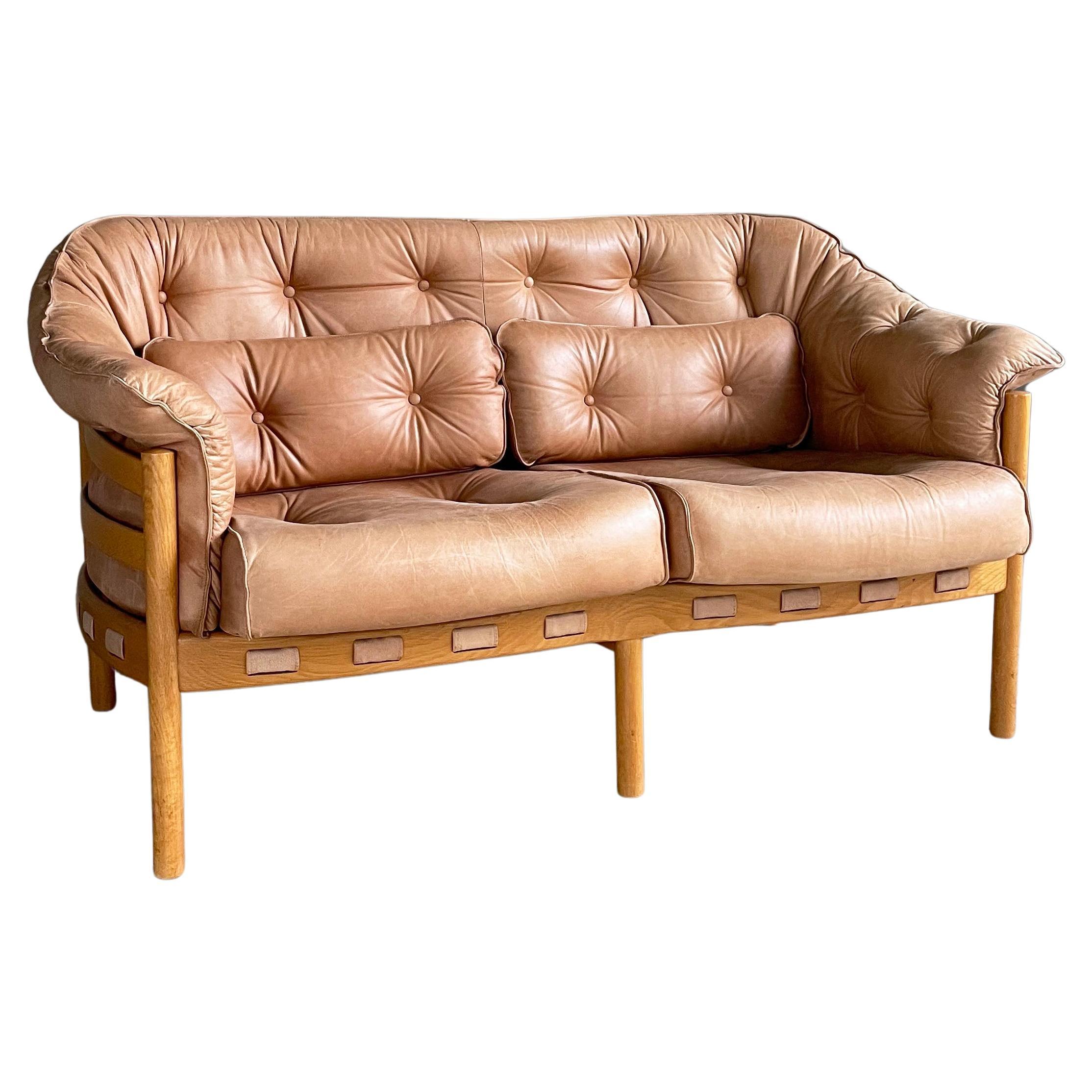 Sven Ellekaer leather sofa produced by Coja For Sale