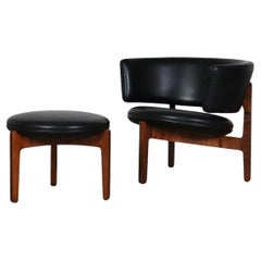 Sven Ellekaer Lounge Chair And Stool For Christian Linneberg 1962