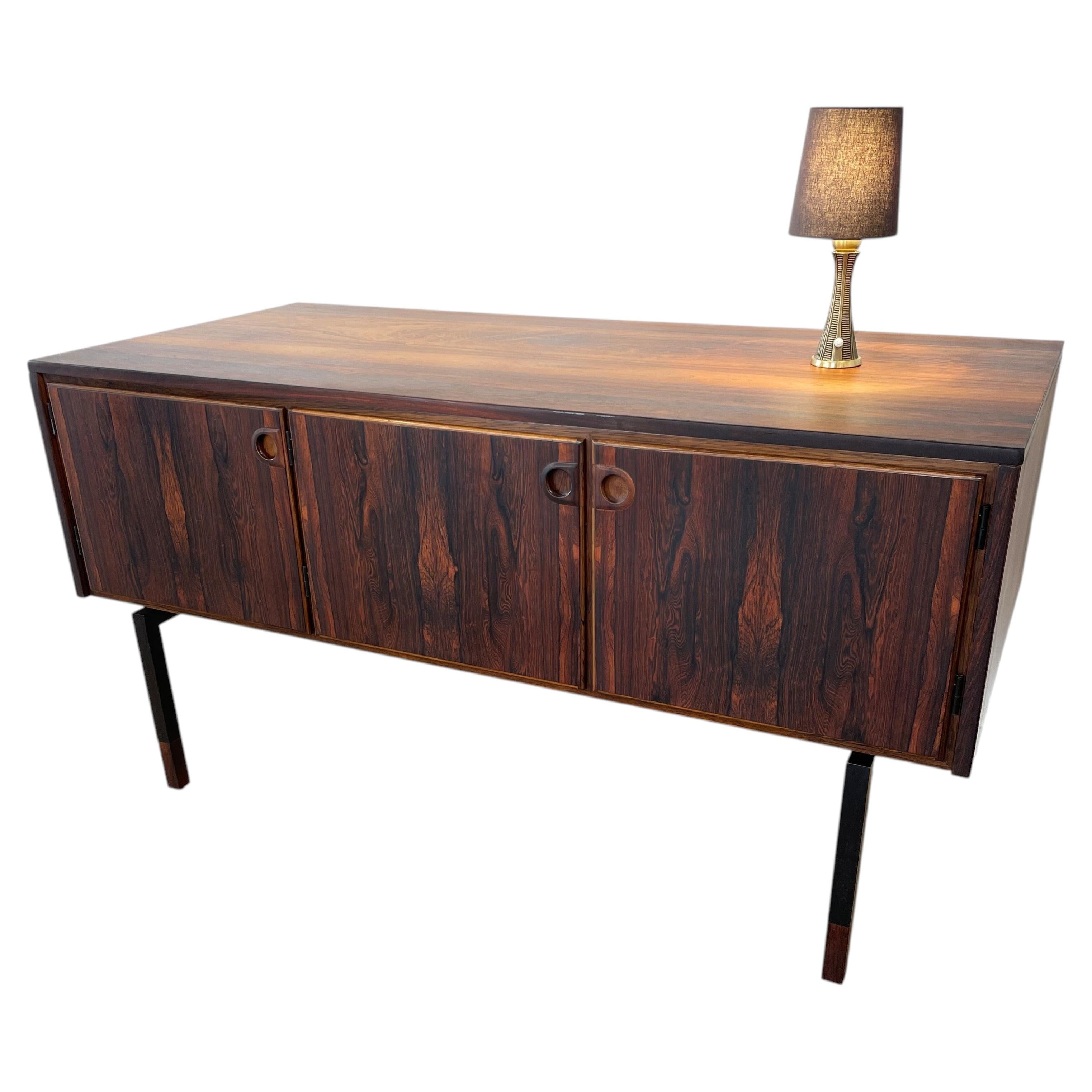 Sven Ellekær rosewood and metal mid-century sideboard For Sale
