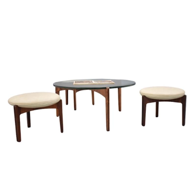 Sven Ellekaer Dreibeiniger Couchtisch aus Palisander und drei Hocker im Zustand „Gut“ im Angebot in London, GB