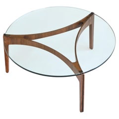 Sven Ellekaer mesa de centro escultural palisandro Linneberg Dinamarca 1962