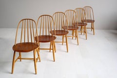 Sven Erik Fryklund for Hagafors, Series of Six Chairs Model 16, Sweden, 1950