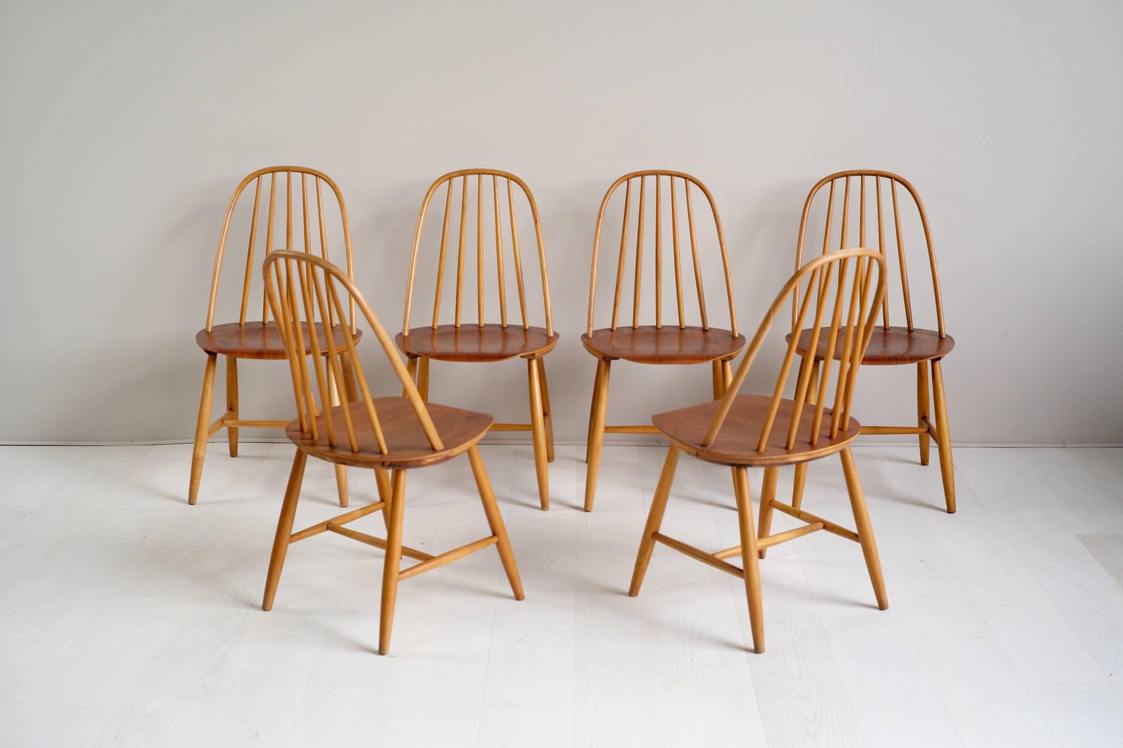 Swedish Sven Erik Fryklund for Hagafors, Series of Six Chairs Model 16, Sweden, 1950
