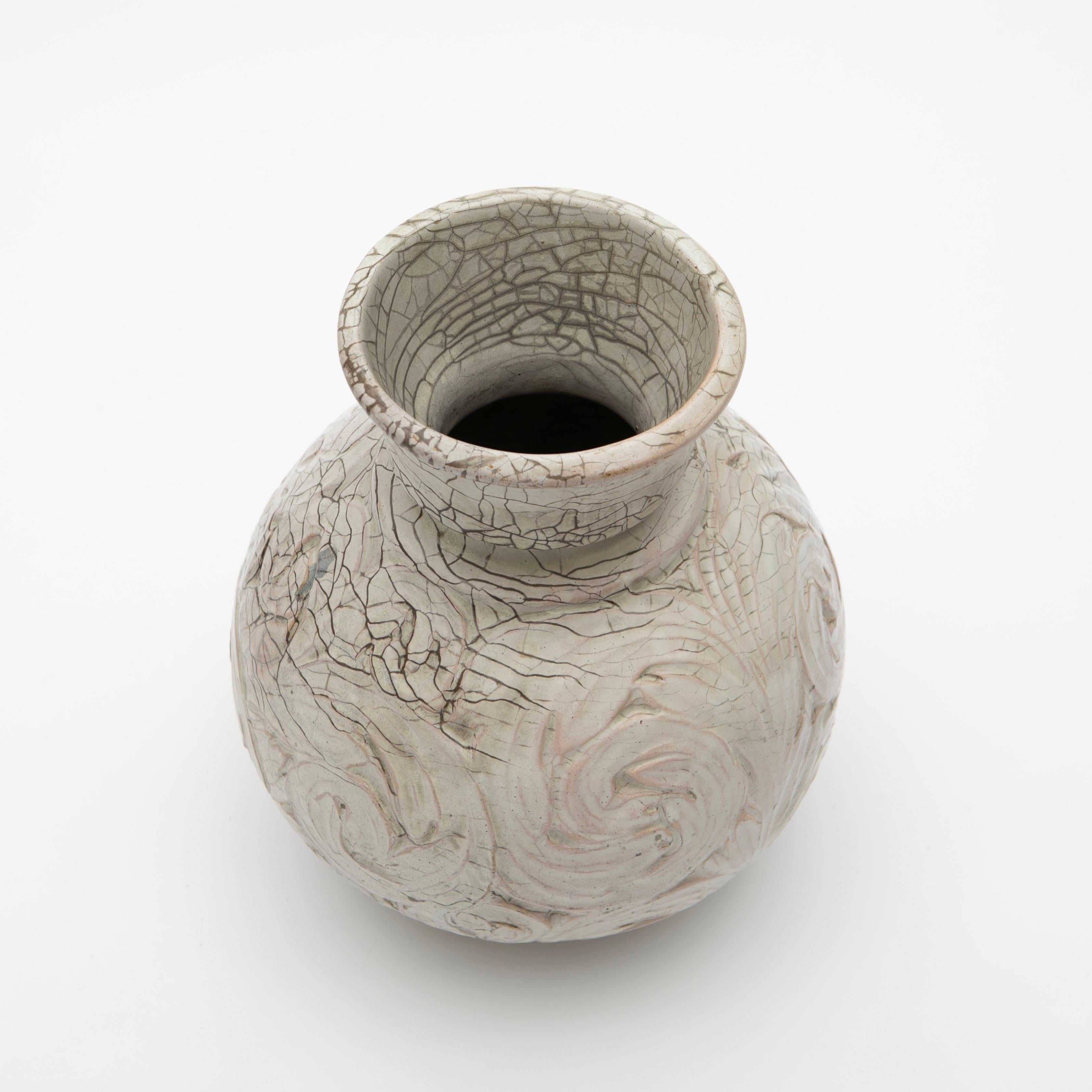 Danish Sven Hammershøi Ceramic Vase for Kähler with Organic Pattern For Sale