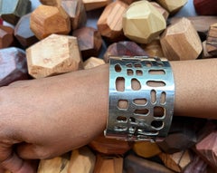 Danish Design Sven Haugaard Modernist Sterling Silver Bangle Bracelet Circa 1960