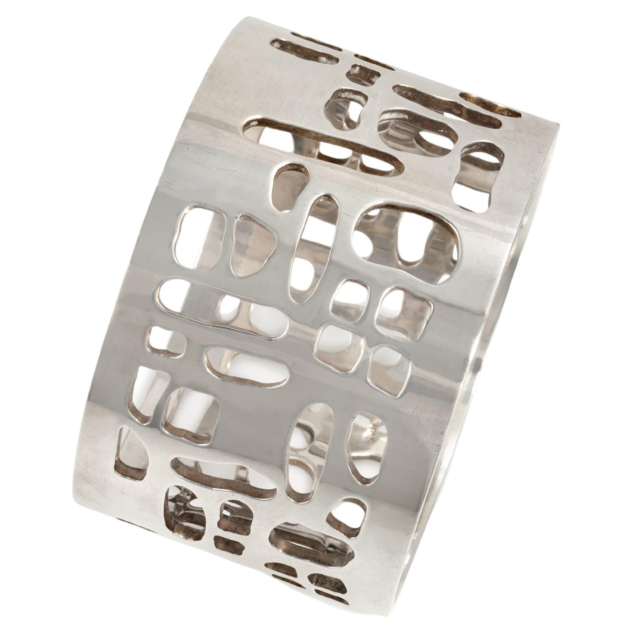 Danish Design Sven Haugaard Modernist Sterling Silver Bangle Bracelet Circa 1960