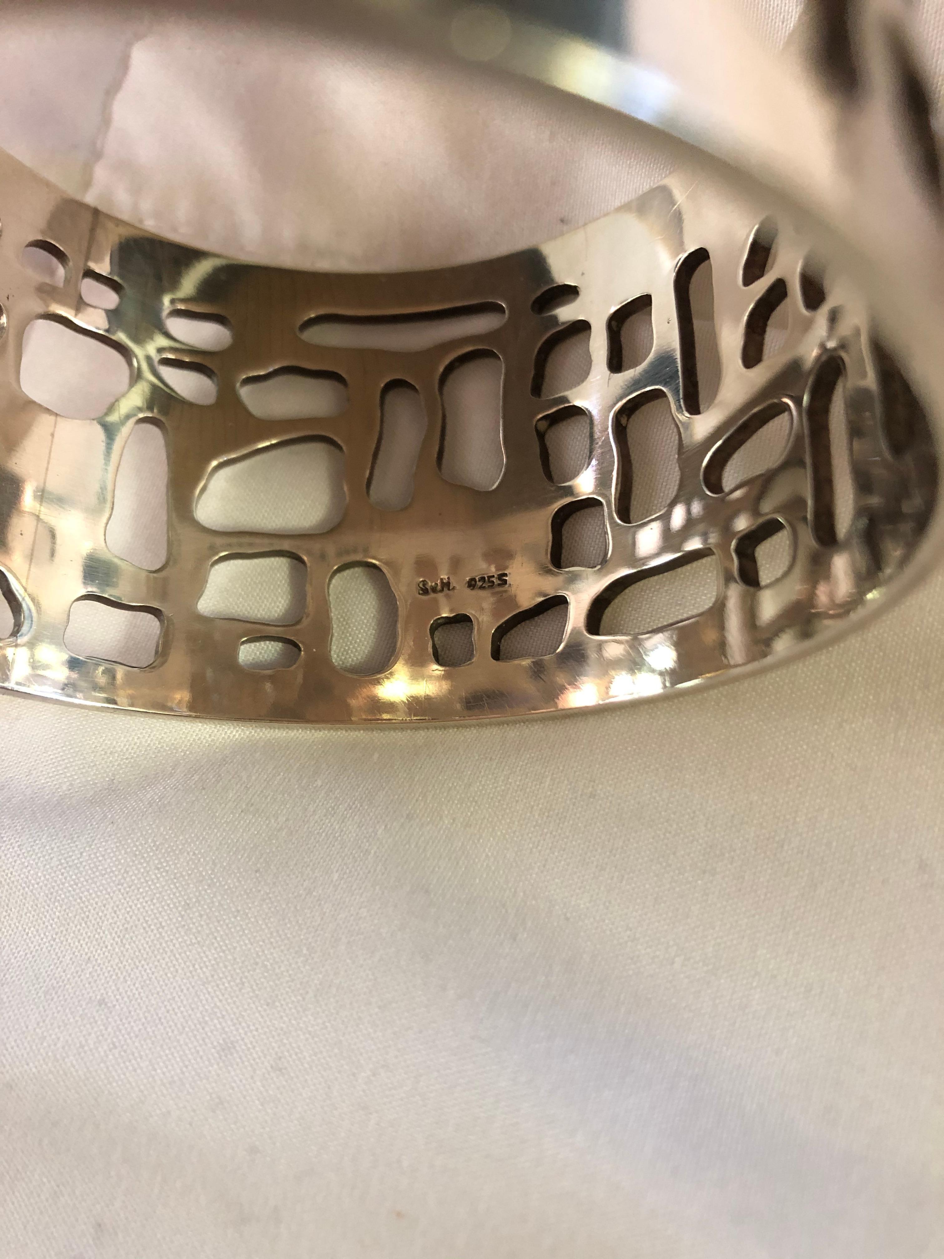 Sven Haugaard Sterling Silver Danish Modernist Bangle Cuff Bracelet 1