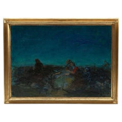 Sven Havsten-Mikkelsen, Painting "Summer Night" Oil on Canvas