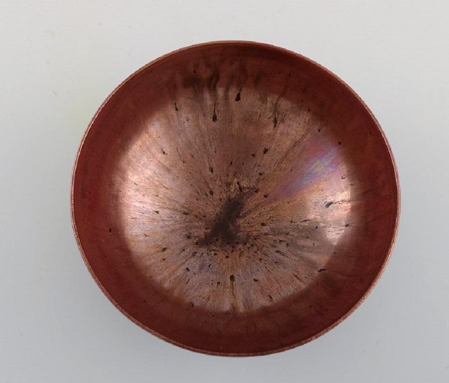 Late 20th Century Sven Hofverberg Swedish Ceramicist, Unique Bowl in Glazed Ceramics For Sale